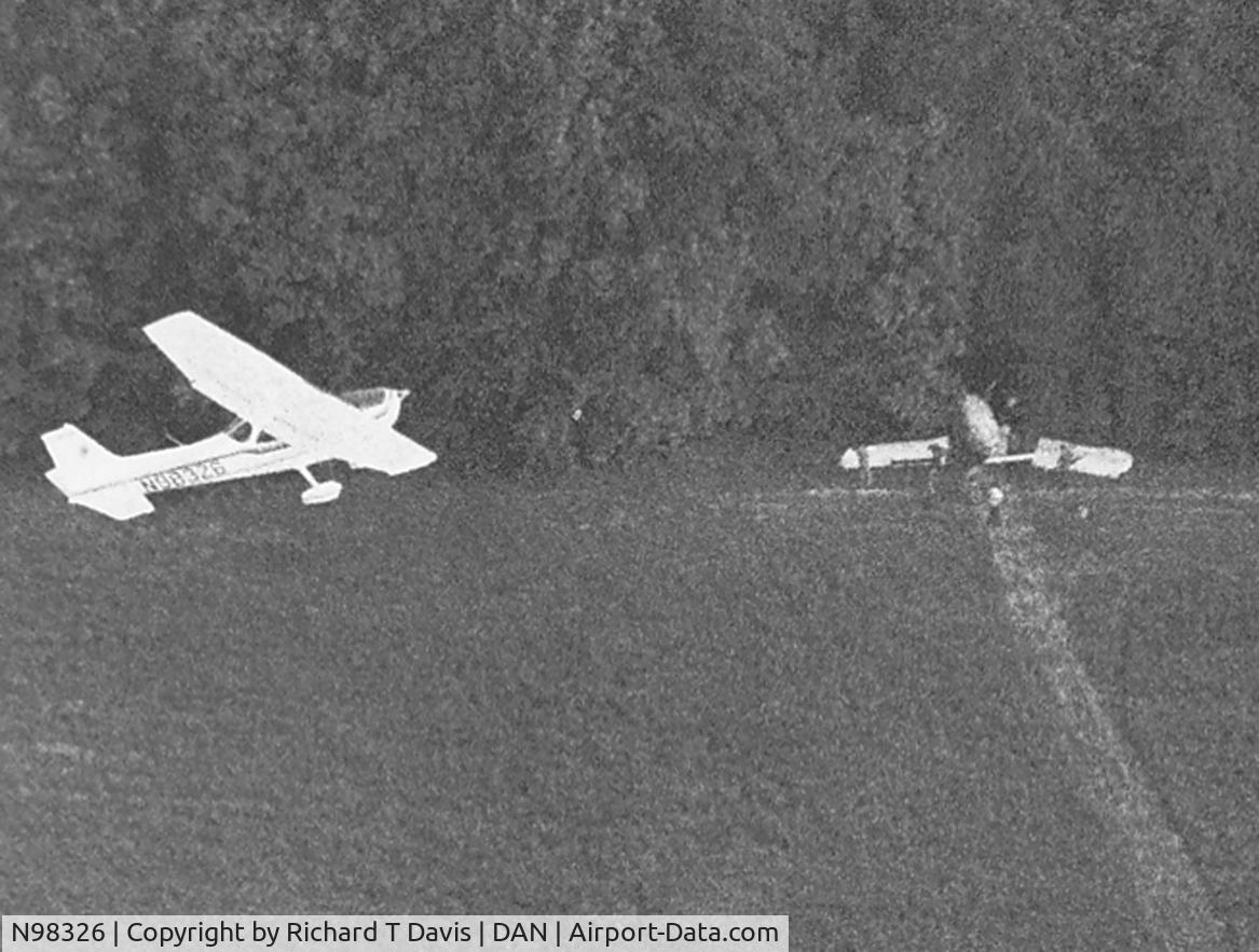 N98326, 1984 Cessna 172P C/N 17276278, 1984 Cessna 172P flying over a CAP mock crash in the Spring Garden Va. area in Pittsylvania County Va. Shot from a plane piloted by Col. Rucker Tibbs of Lynchburg Va. in the 80's.