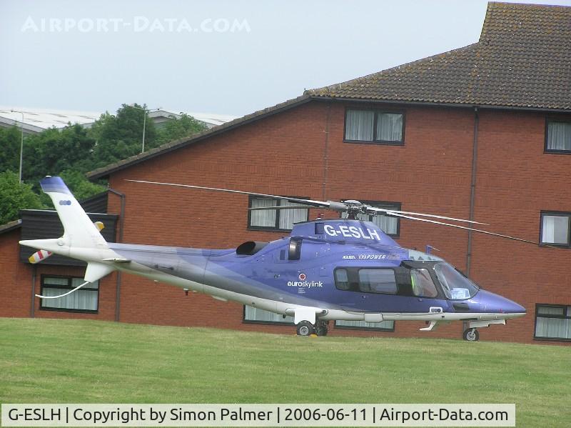 G-ESLH, 2004 Agusta A-109E Power C/N 11173, Agusta A109 outside a hotel in Northampton