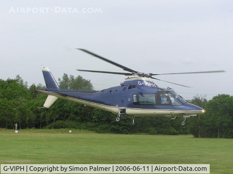 G-VIPH, 1991 Agusta A-109C C/N 7643, Agusta A109 taking off from a hotel near Northampton
