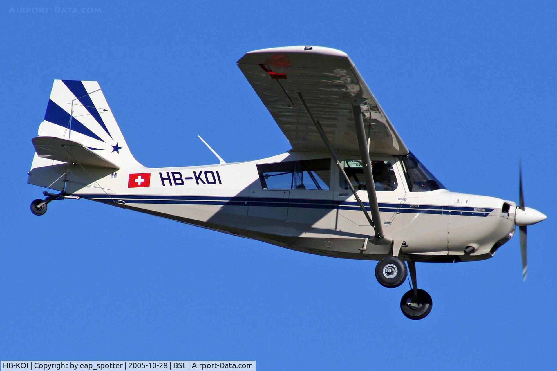 HB-KOI, 2003 Bellanca Champion 7GCAA Citabria C/N 477-2003, Landing on runway 16 after a local flight