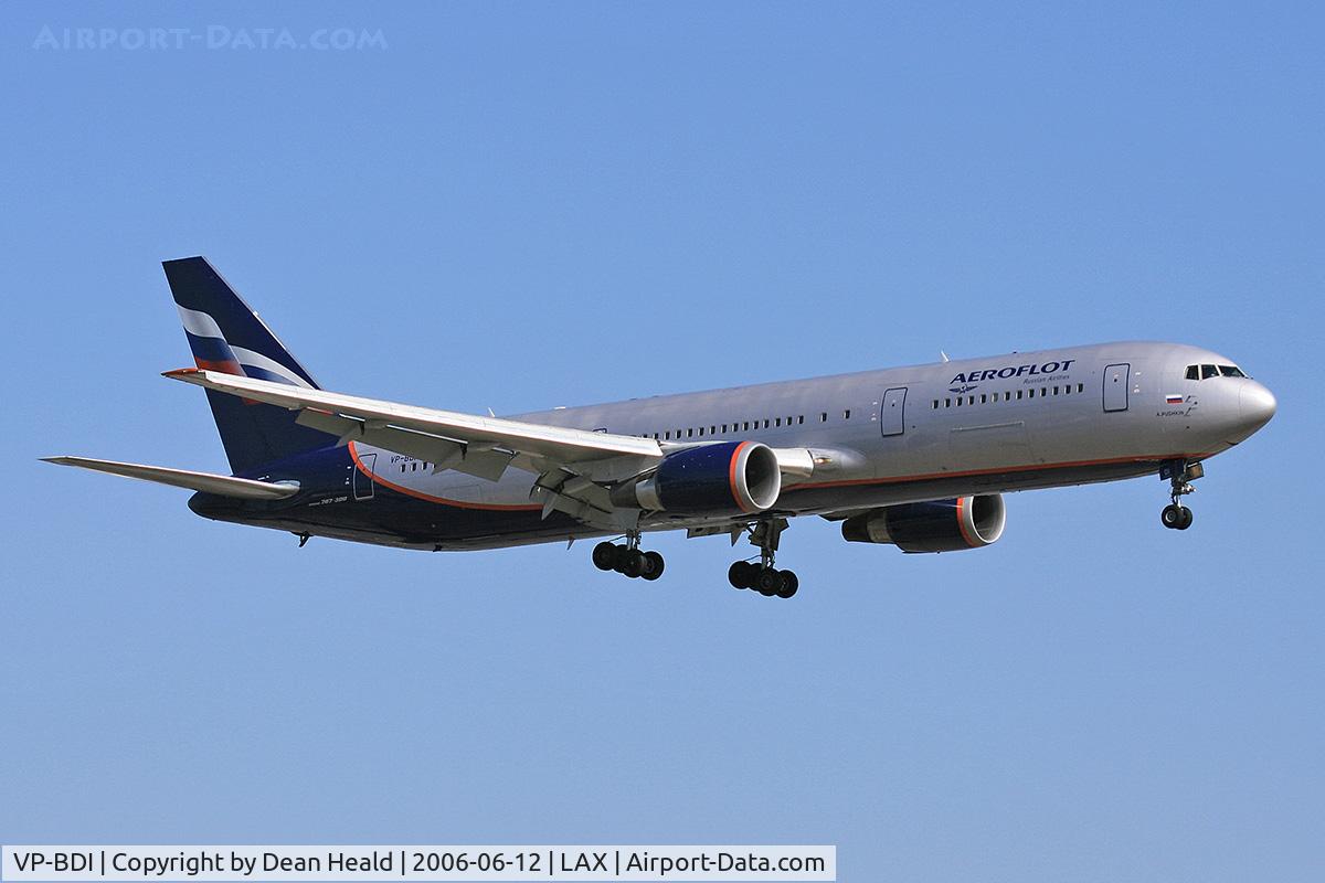 VP-BDI, 1999 Boeing 767-38A C/N 29618, Aeroflot Russian Airlines VP-BDI - A. Pushkin - (FLT AFL321) from Moscow Sheremetyevo (UUEE), Russia on short-final to RWY 24R.