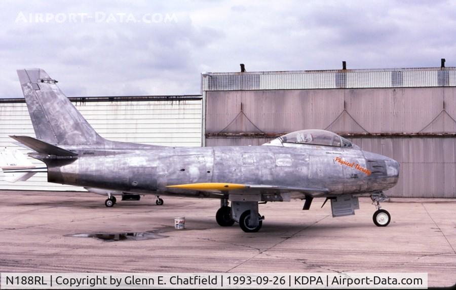 N188RL, 1952 North American F-86F Sabre C/N 191-682, The owner was a physical therapist.  Newly arrived.