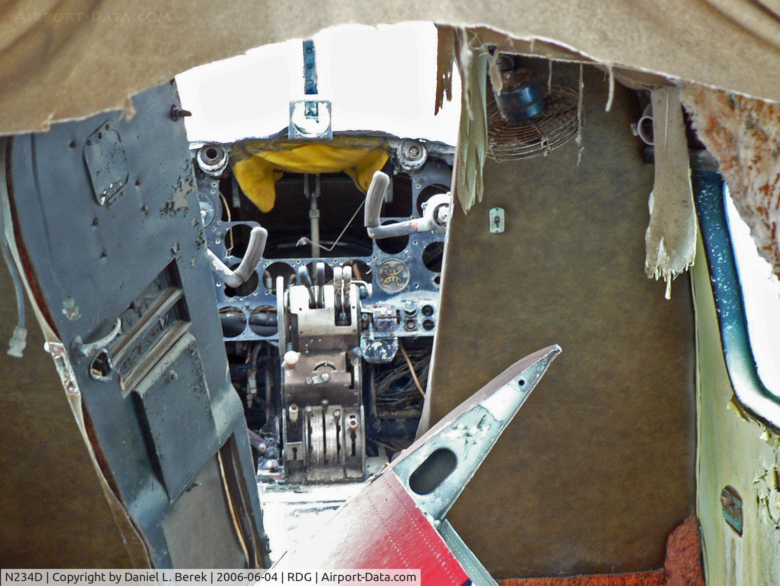 N234D, 1959 De Havilland DH-104 Dove 6A C/N 04387, Stepping past assorted aeronautical trash littering the cabin, this close-up view does little to make things better.