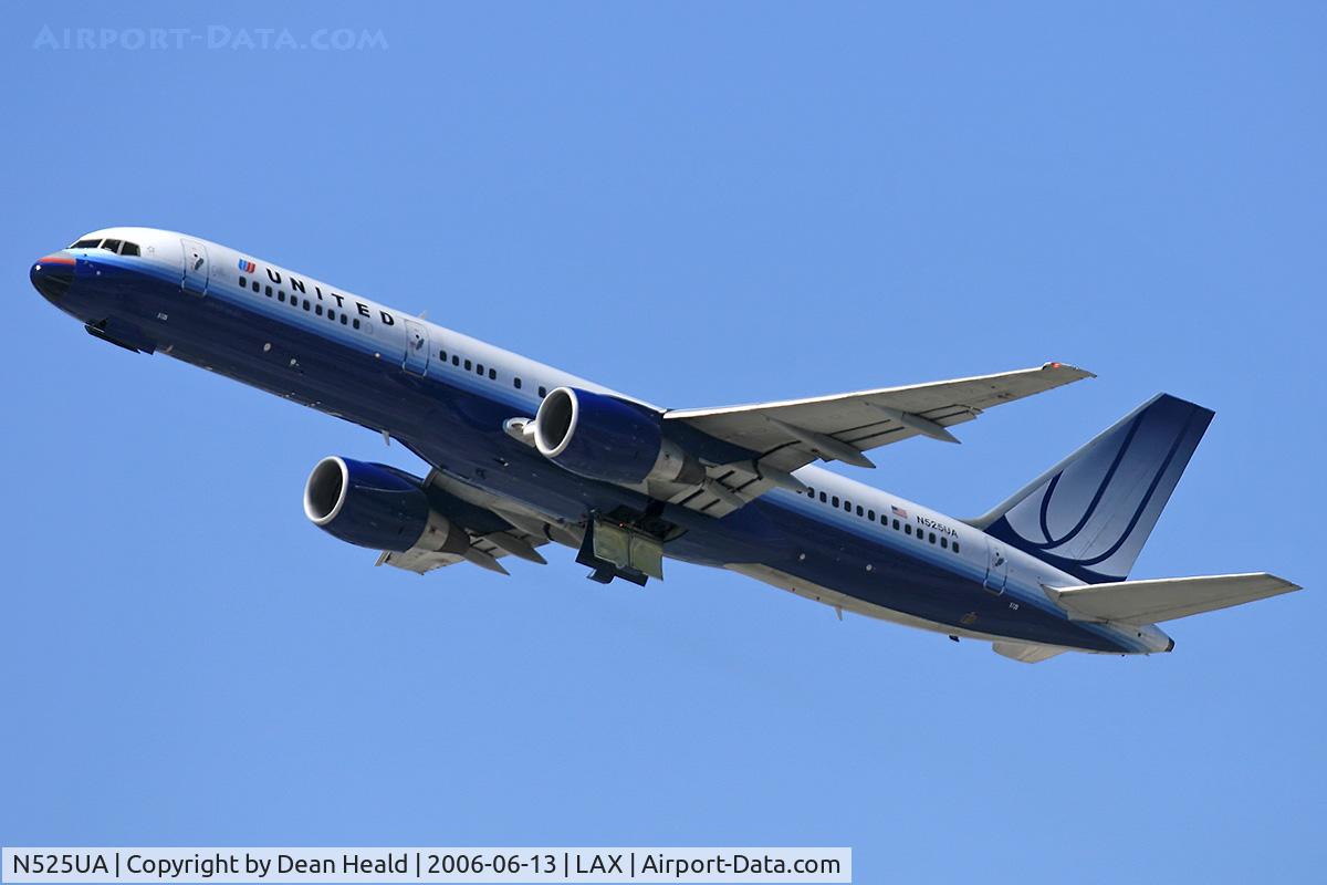N525UA, 1991 Boeing 757-222 C/N 24978, United Airlines N525UA (FLT UAL28) departing RWY 25R enroute to John F Kennedy Int'l (KJFK).