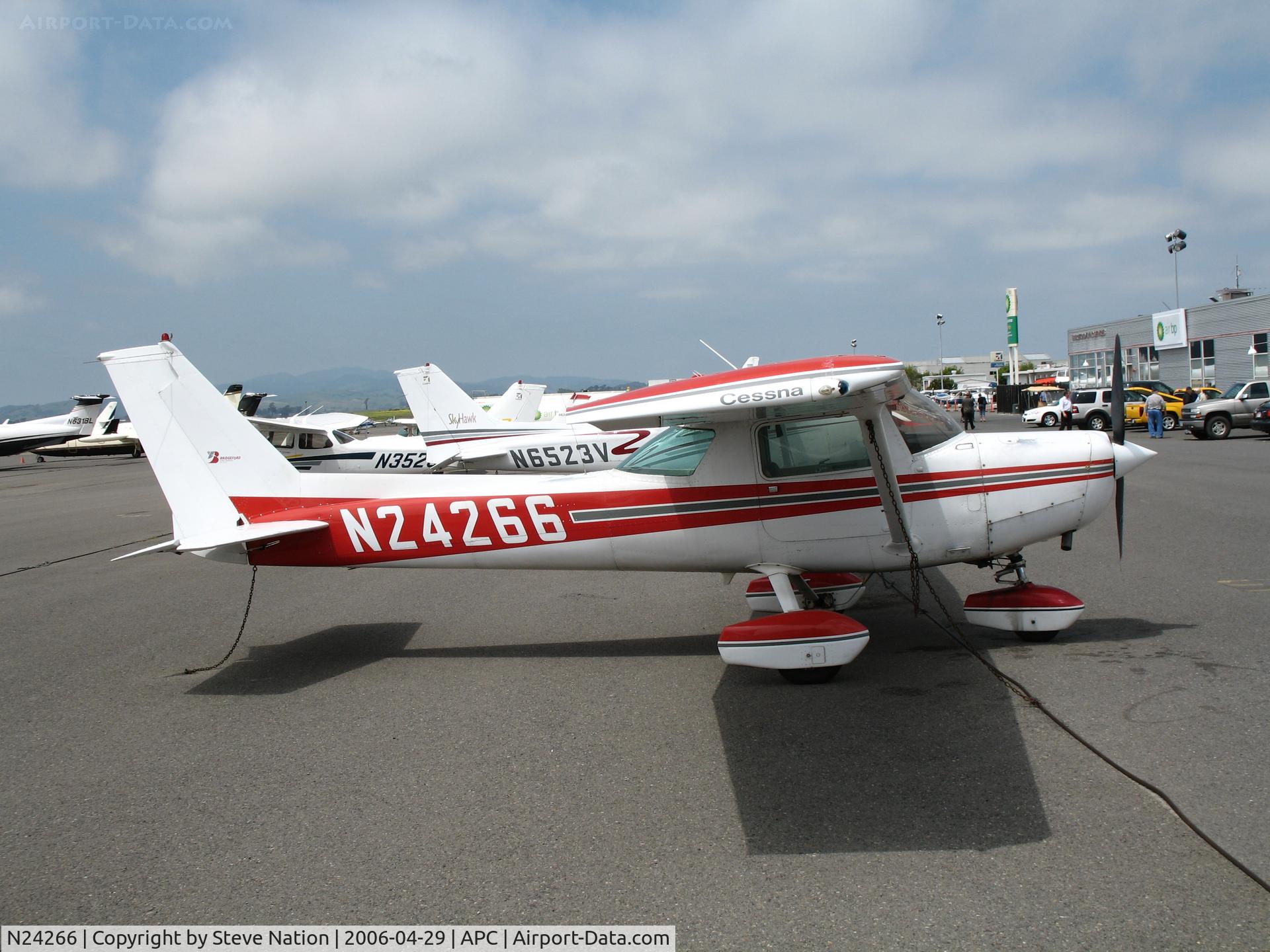 N24266, 1977 Cessna 152 C/N 15280185, Bridgeford Flying Service 1977 Cessna 152 with tail logo @ Napa County Airport, CA