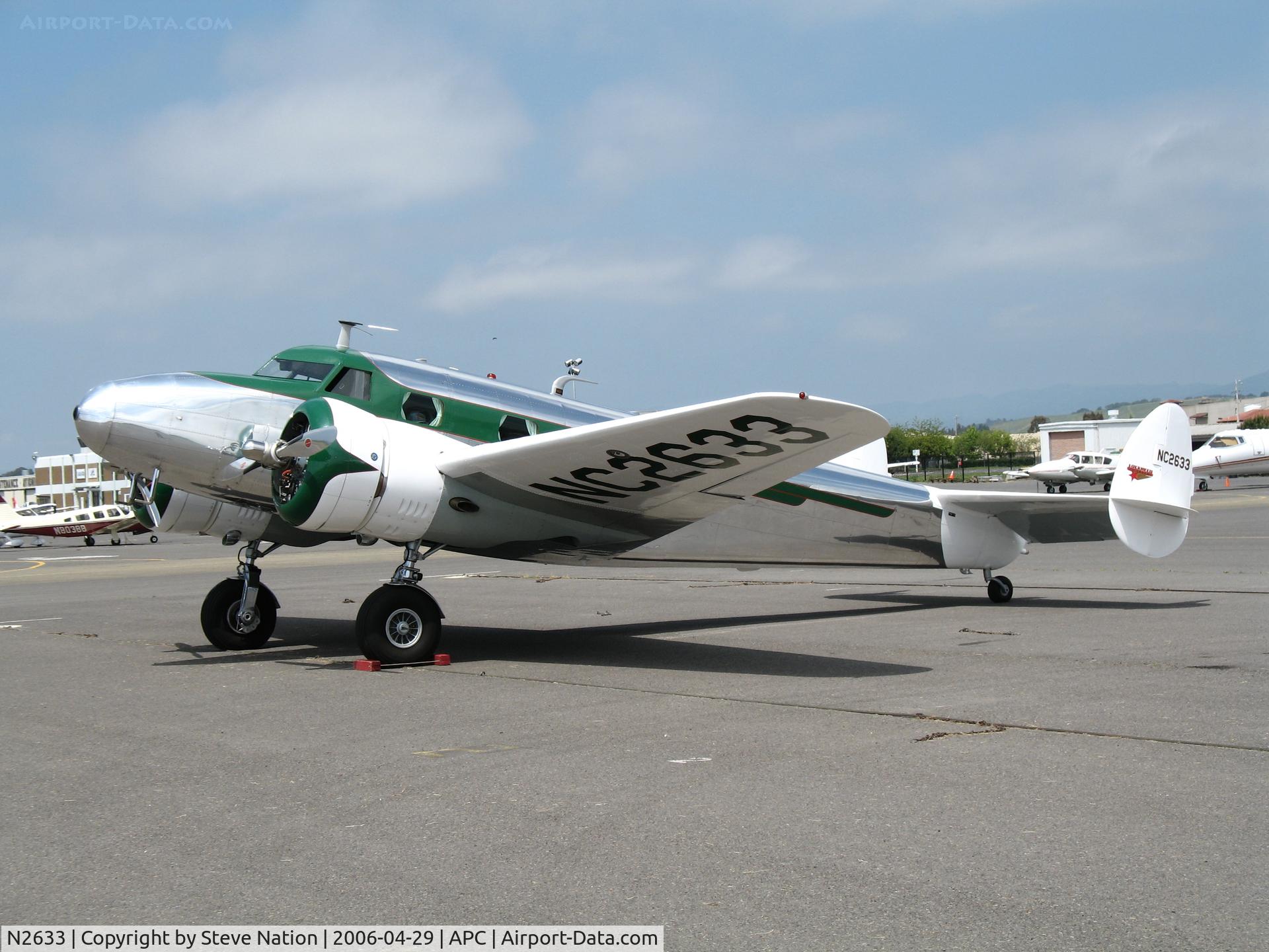 N2633, 1940 Lockheed 12A Electra Junior C/N 1281, 1940 Lockheed 12A Electra as NC2633 @ Napa County Airport, CA
