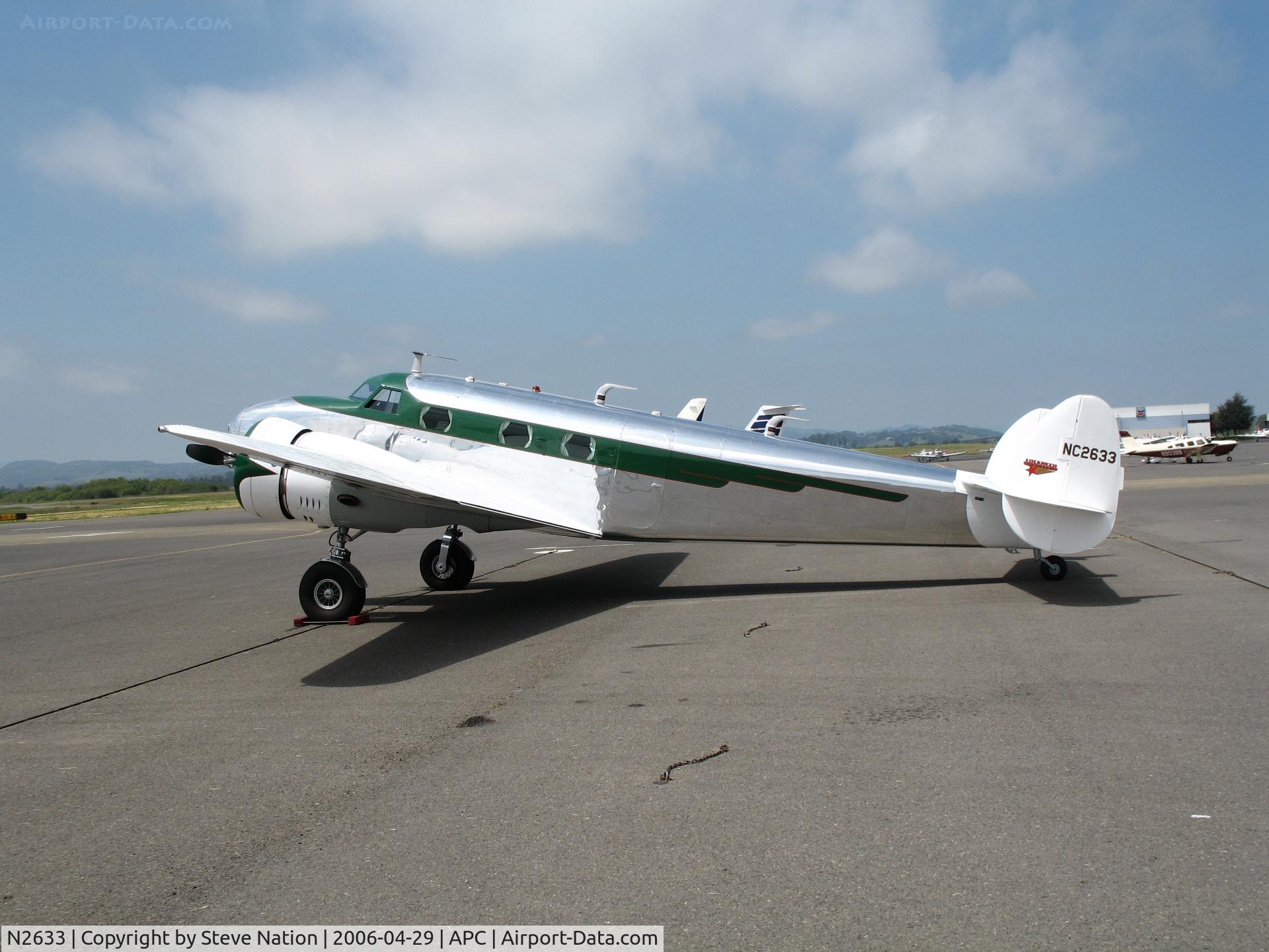N2633, 1940 Lockheed 12A Electra Junior C/N 1281, 1940 Lockheed 12A Electra as NC2633 @ Napa County Airport, CA