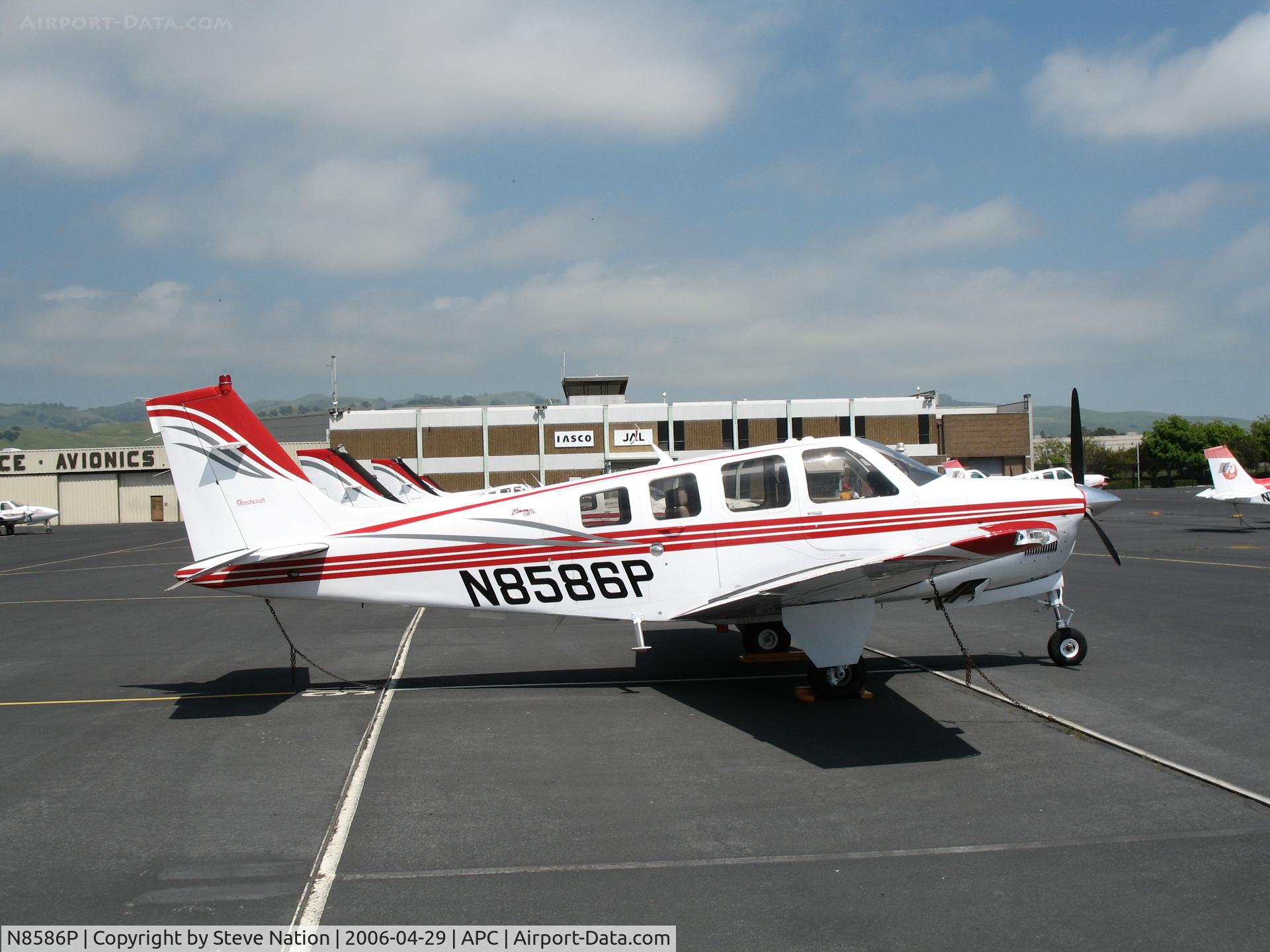 N8586P, Raytheon Aircraft Company A36 Bonanza C/N E3635, Japan Air Lines/IASCO 2005 Raytheon A36 trainer (no titles) @ Napa County Airport, CA