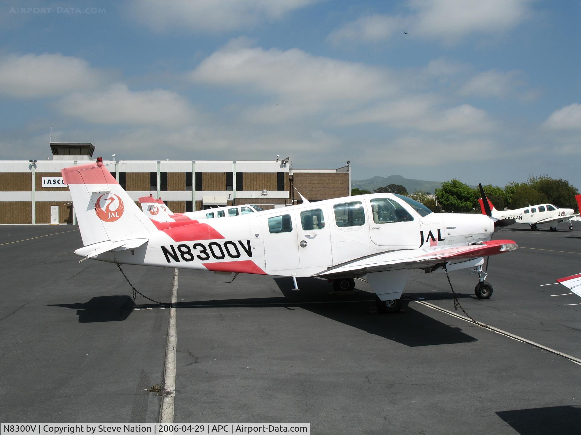N8300V, 1992 Beech A36 Bonanza 36 C/N E-2767, Japan Air Lines/IASCO 1992 Beech A36 trainer in old colors  @ Napa County Airport, CA