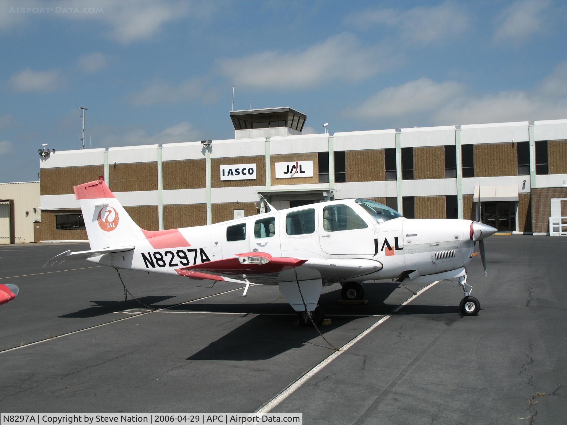 N8297A, 1992 Beech A36 Bonanza 36 C/N E-2764, Japan Air Lines/IASCO 1992 Beech A36 trainer in old colors  @ Napa County Airport, CA