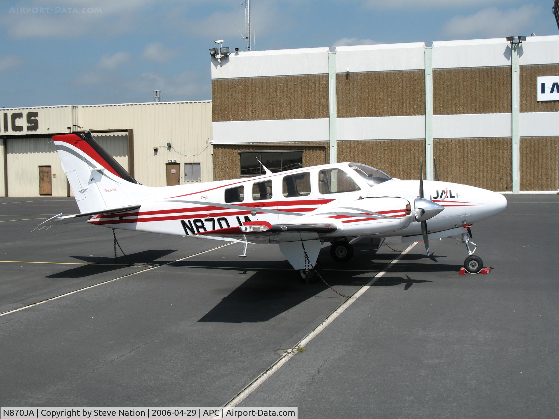 N870JA, 2002 Raytheon Aircraft Company 58 C/N TH-2036, Japan Air Lines/IASCO 2002 Raytheon 58 trainer @ Napa County Airport, CA