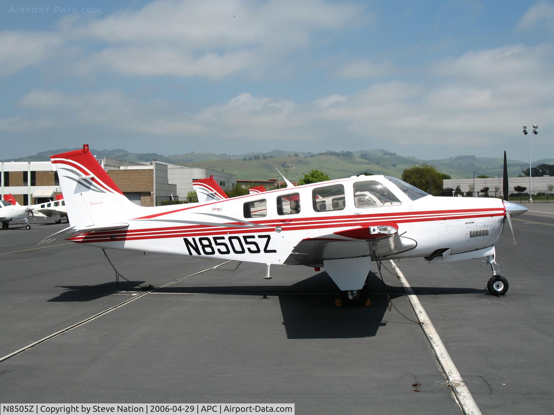 N8505Z, Raytheon Aircraft Company A36 Bonanza C/N E3634, Japan Air Lines/IASCO 2005 Raytheon A36 trainer (no titles) @ Napa County Airport, CA