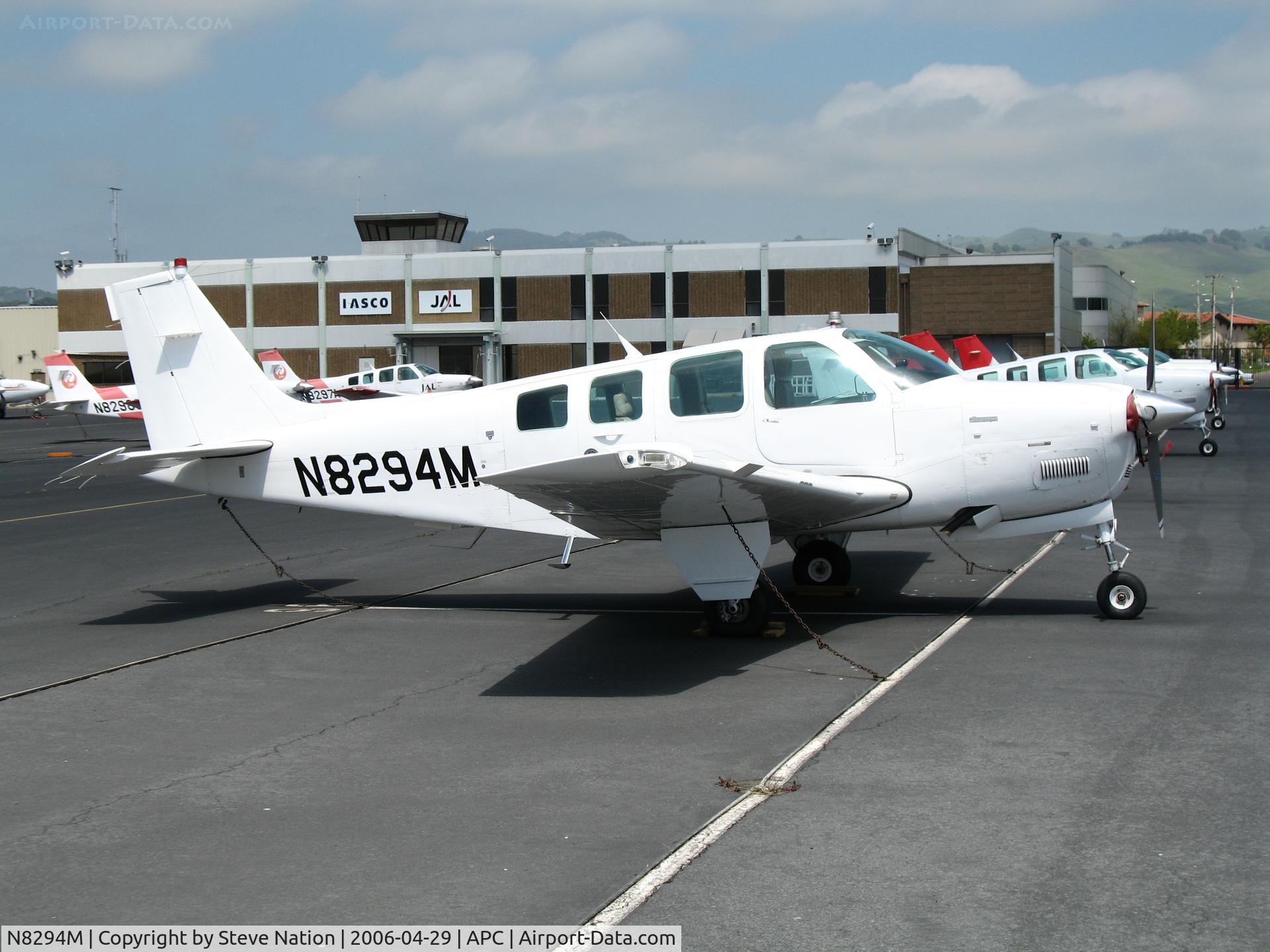 N8294M, 1992 Beech A36 Bonanza 36 C/N E-2761, Japan Air Lines/IASCO 1992 Beech A36 trainer (all white) @ Napa County Airport, CA