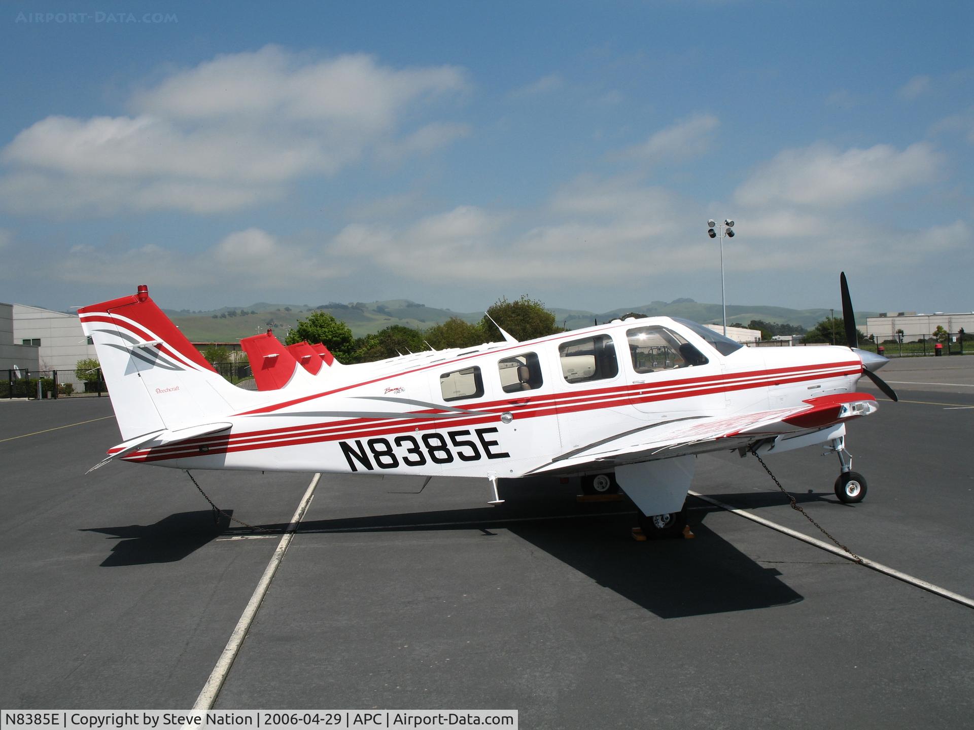 N8385E, Raytheon Aircraft Company A36 Bonanza C/N E-3631, Japan Air Lines/IASCO 2005 Raytheon A36 trainer (no titles) @ Napa County Airport, CA