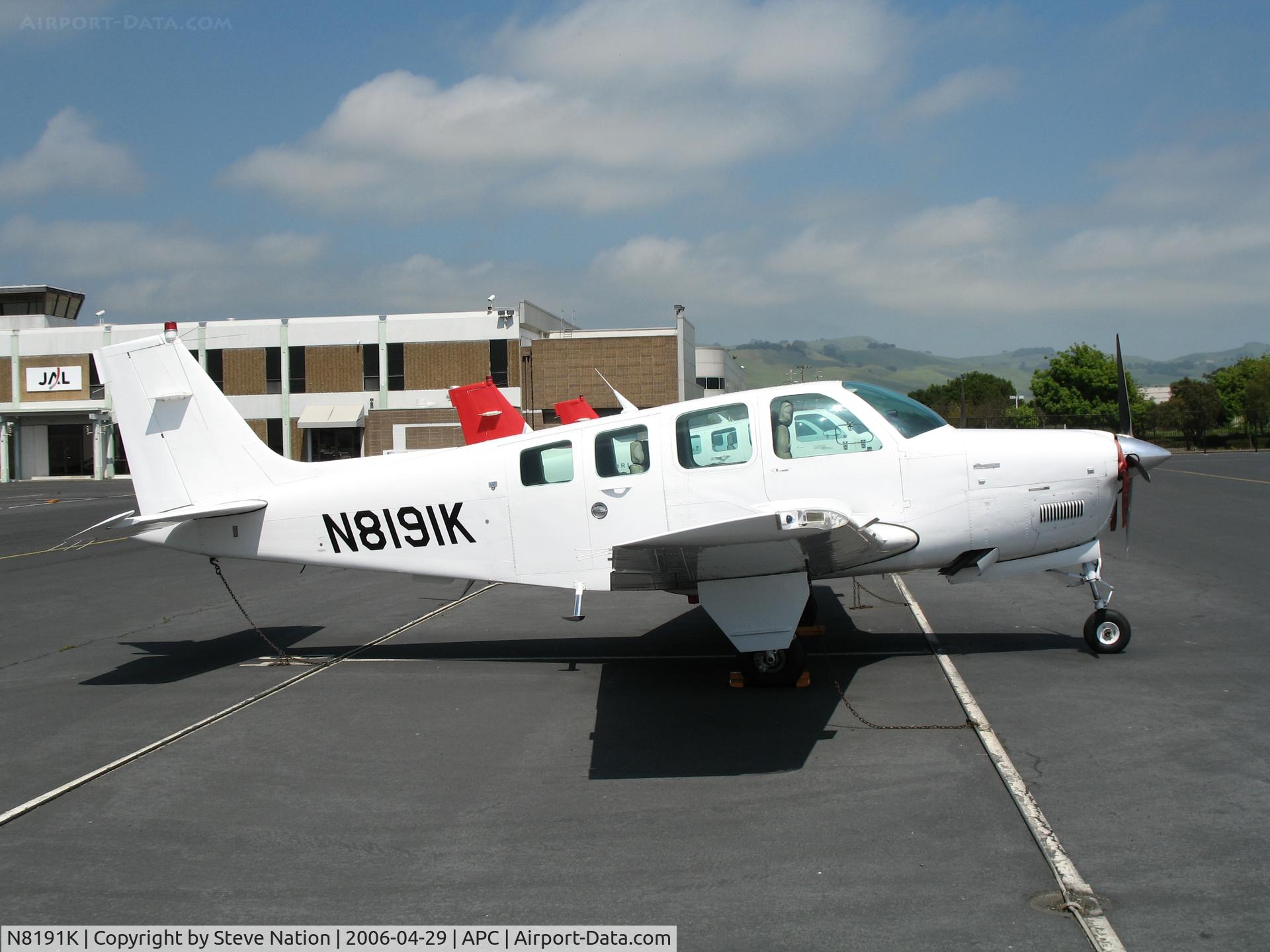 N8191K, 1991 Beech A36 Bonanza 36 C/N E-2662, Japan Air Lines/IASCO 1991 Beech A36 trainer (all white) @ Napa County Airport, CA