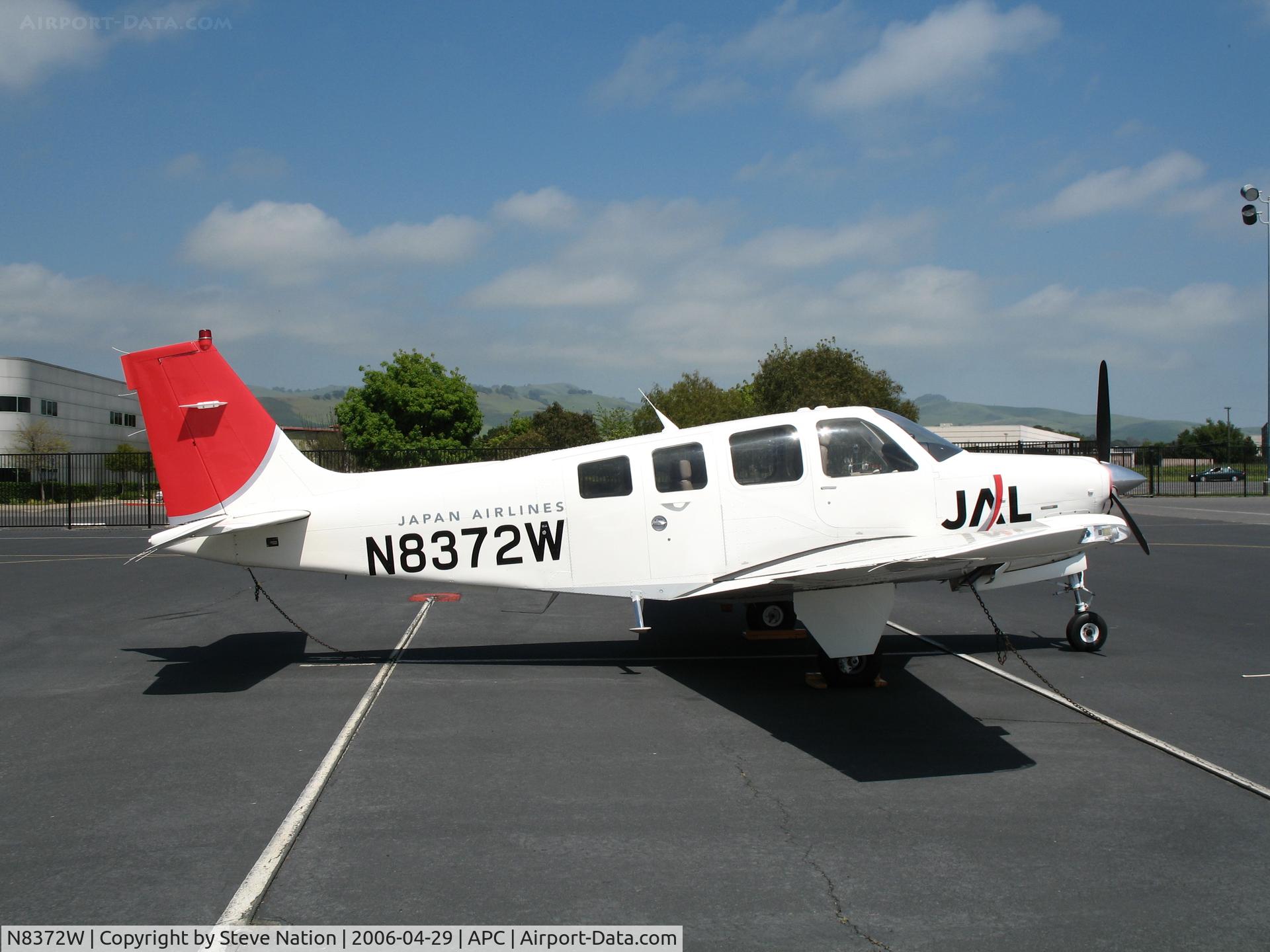 N8372W, 2004 Raytheon Aircraft Company A36 Bonanza C/N E-3573, Japan Air Lines/IASCO 2004 Beech A36 trainer in new colors @ Napa County Airport, CA