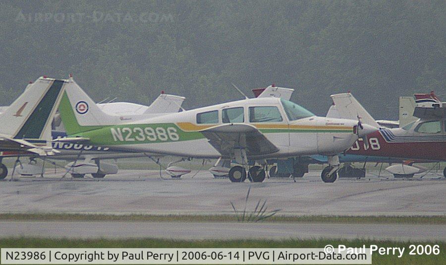 N23986, 1977 Beech C23 Sundowner 180 C/N M-1910, Fine day to sit on the ramp, as Tropical Storm Alberto comes through