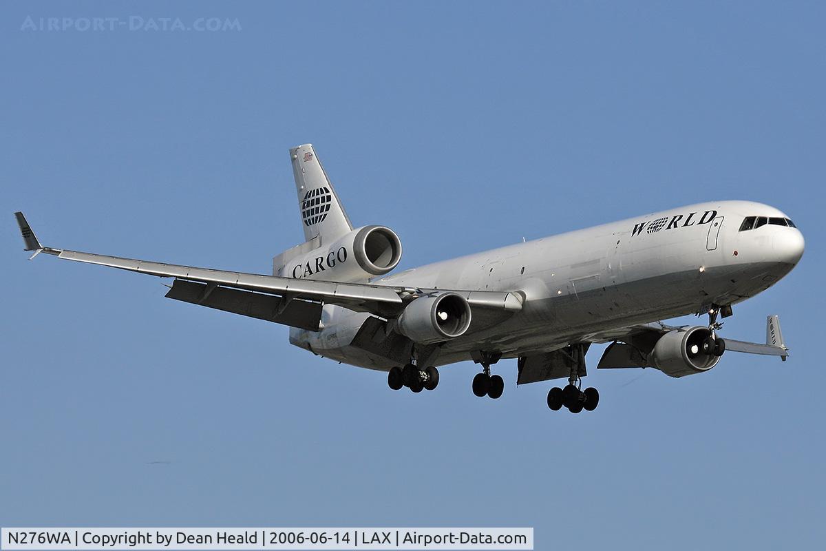 N276WA, 1995 McDonnell Douglas MD-11F C/N 48632, World Airways Cargo N276WA on final approach to RWY 24R.