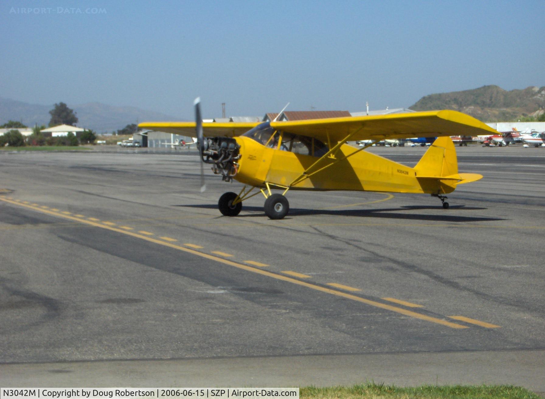 N3042M, 1947 Piper PA-12 Super Cruiser C/N 12-1734, 1947 Piper PA-12 SUPER CRUISER, Lycoming O-360 180 Hp, taxi after landing Runway 22