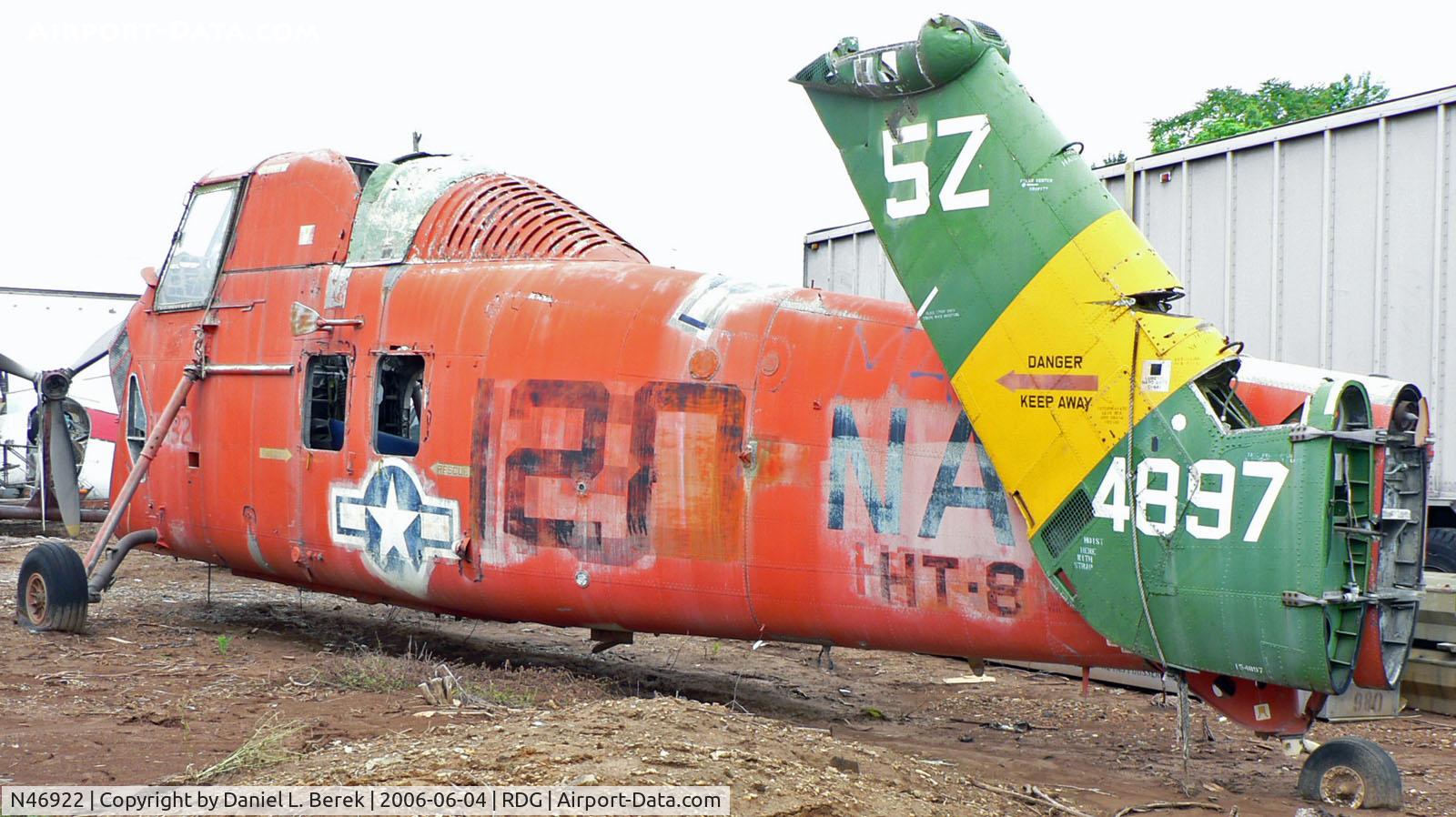 N46922, 1957 Sikorsky UH-34J (HSS-1N) C/N 581069, Bright orange markings of this ex-Navy bird (1958) have faded over time.