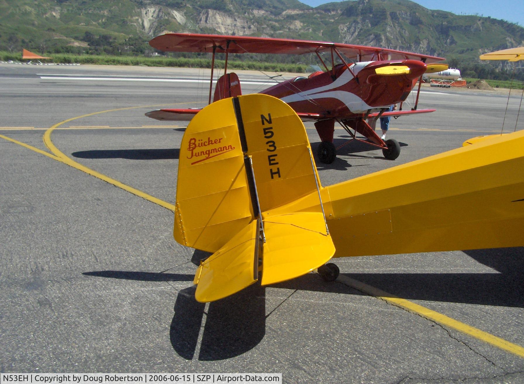 N53EH, 1994 CASA 1-131E Jungmann Replica C/N 1, 1994 Hickman Bucker Jungmann, Lycoming AEIO-360 180 Hp, empennage with trim tabs