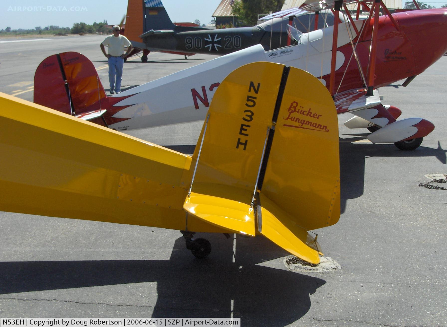N53EH, 1994 CASA 1-131E Jungmann Replica C/N 1, 1994 Hickman Bucker Jungmann, Lycoming AEIO-360 180 Hp, empennage with trim tabs