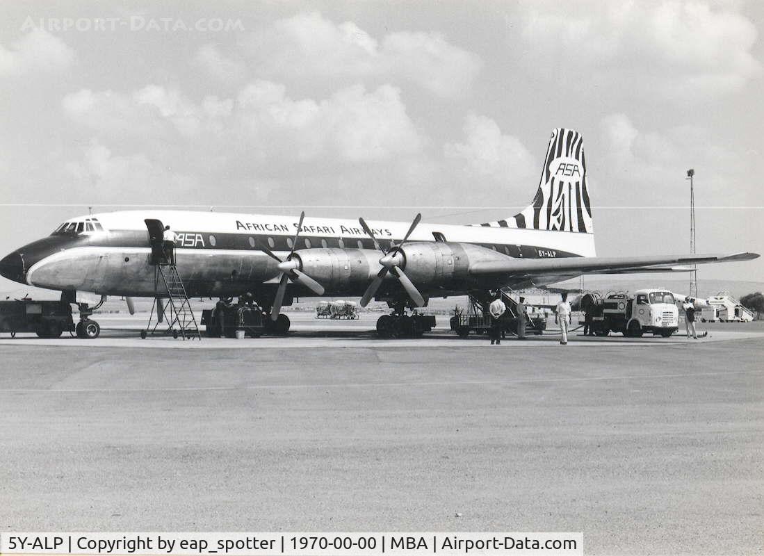 5Y-ALP, 1958 Bristol 175 Britannia 314 C/N 13393, loading and refuelling a/c for flight back to BSL
