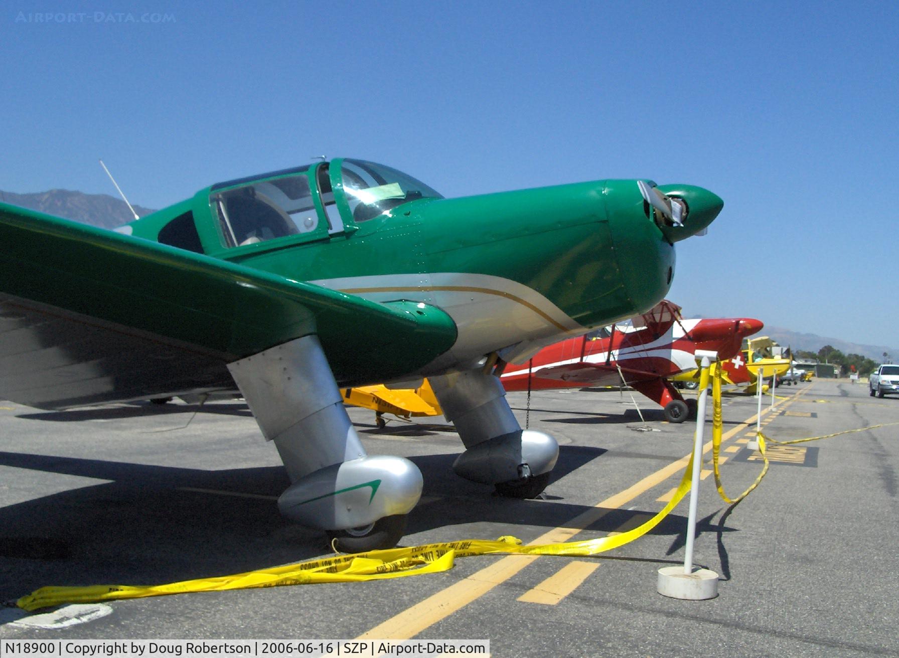 N18900, Ryan Aeronautical SCW-145 C/N 214, 1938 Ryan Aeronautical SC-W-145, Continental E-185 225 Hp upgrade, landing gear fairings and wheel pants