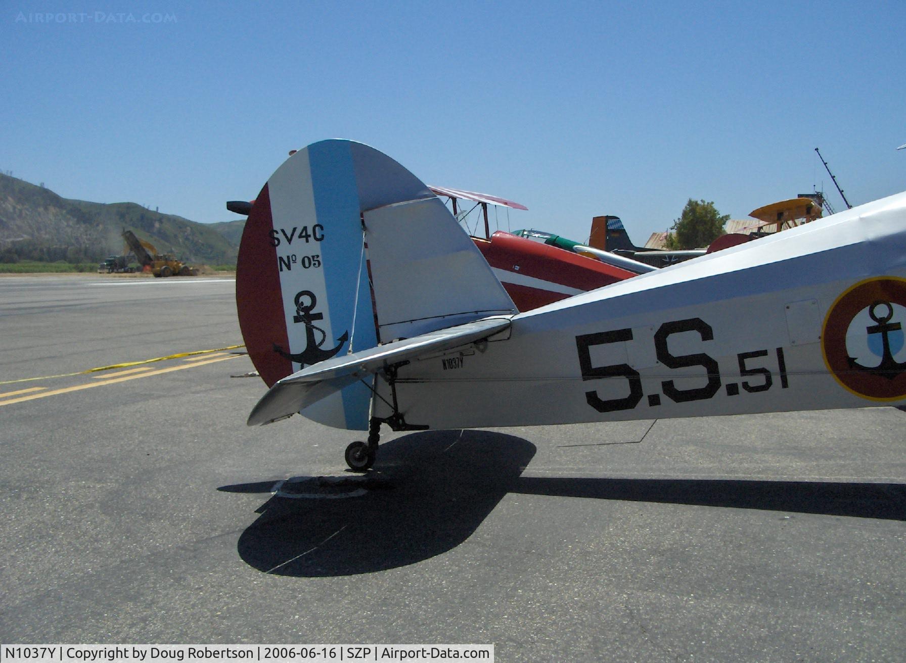 N1037Y, 1947 Stampe-Vertongen SV-4C C/N 1051, 1947 Societe Stampe et Renard S.V.4C, Renault H.P03 140 Hp, empennage, at 2006 National Bucker Flyin