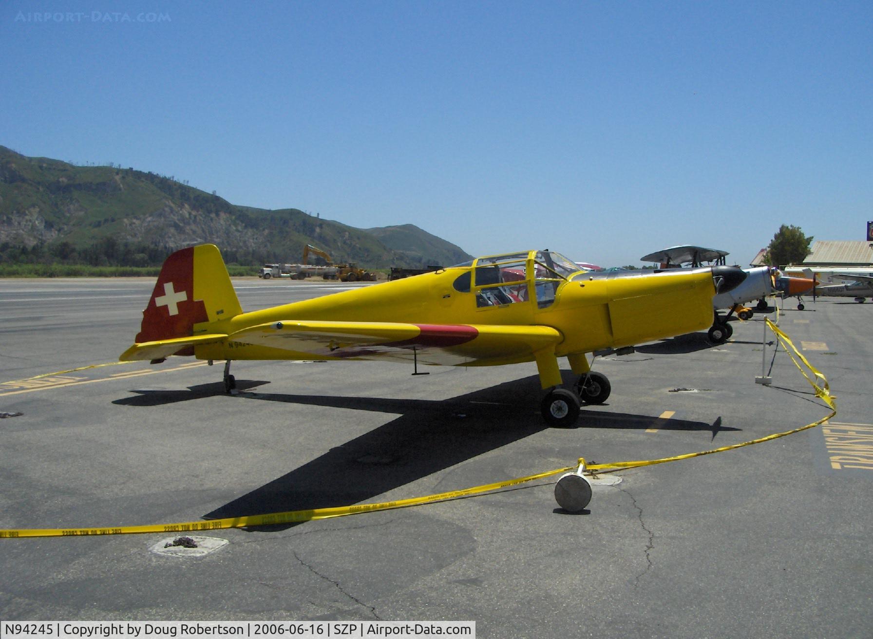 N94245, 1949 Bucker Bu-181 Bestmann C/N 25145, 1949 A. B. Hagglund & Soner Bucker BU 181 Bestmann, Walter LOM 332B inverted in-line 4 cylinder V-engine 140 Hp or 160 Hp when supercharger engaged. Aerobatic, fuel-inj. with fuel/oil inverted systems capable of upside-down flight. One of just TWO flying