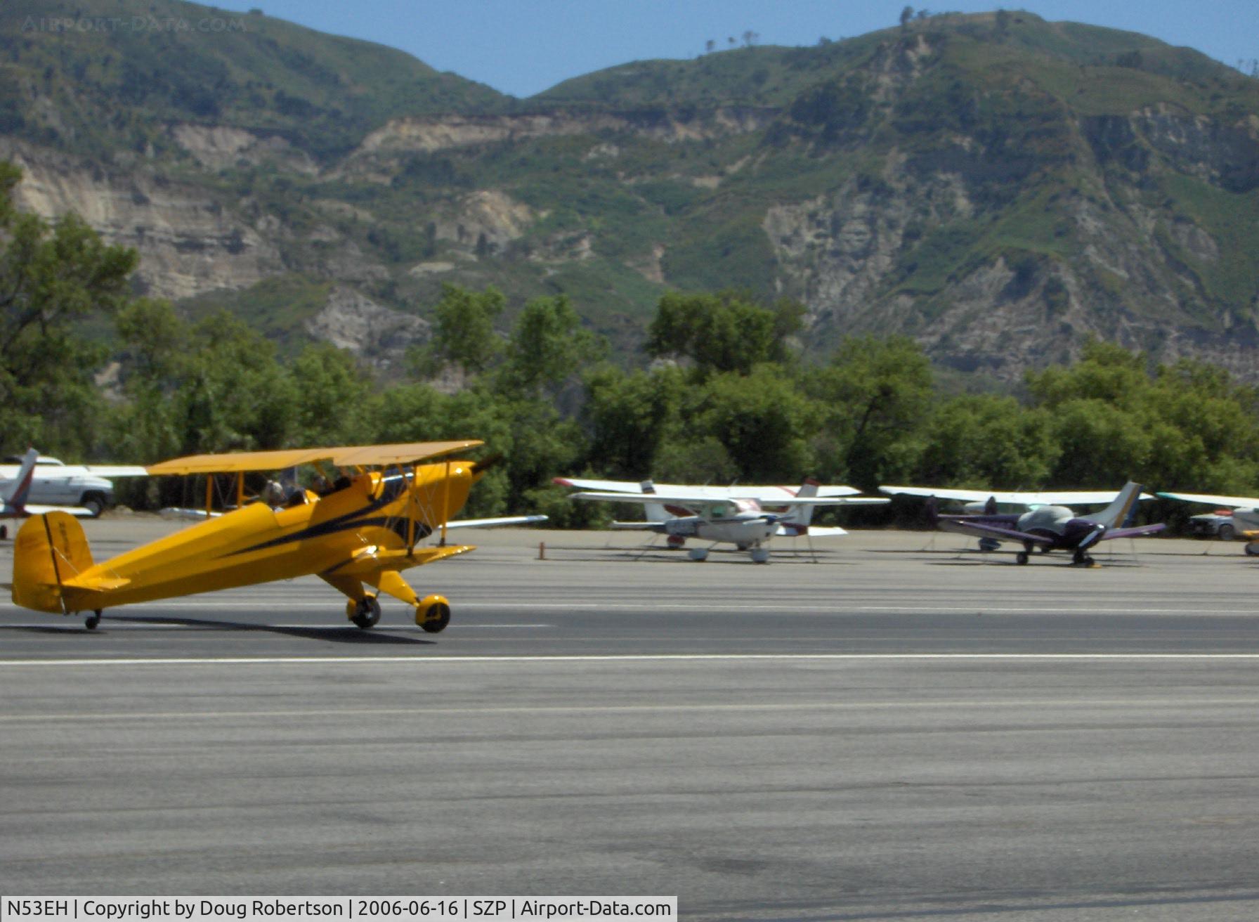 N53EH, 1994 CASA 1-131E Jungmann Replica C/N 1, 1994 Hickman Bucker Jungmann, Lycoming AEIO-360 180 Hp, landing Runway 22