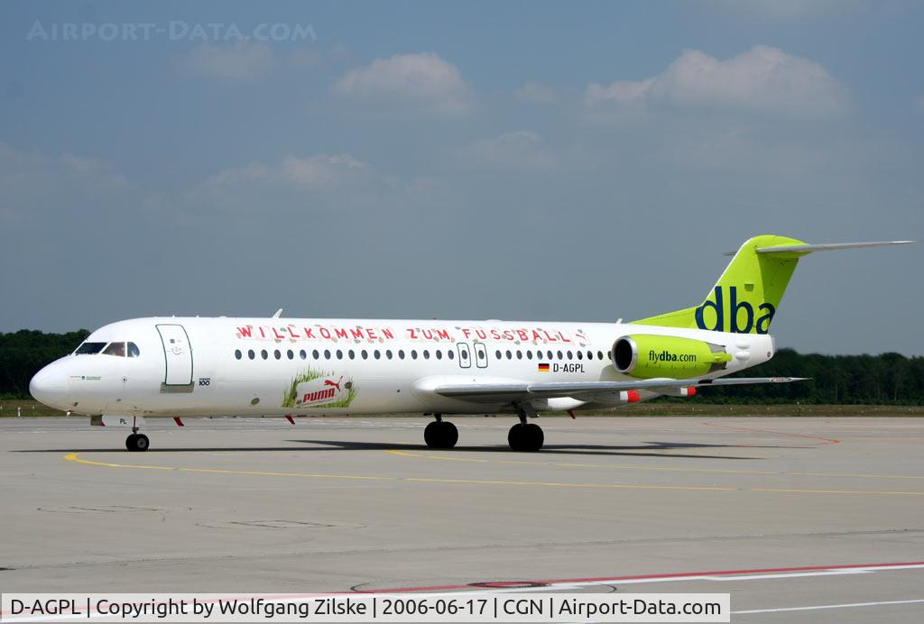 D-AGPL, 1990 Fokker 100 (F-28-0100) C/N 11314, special t/s