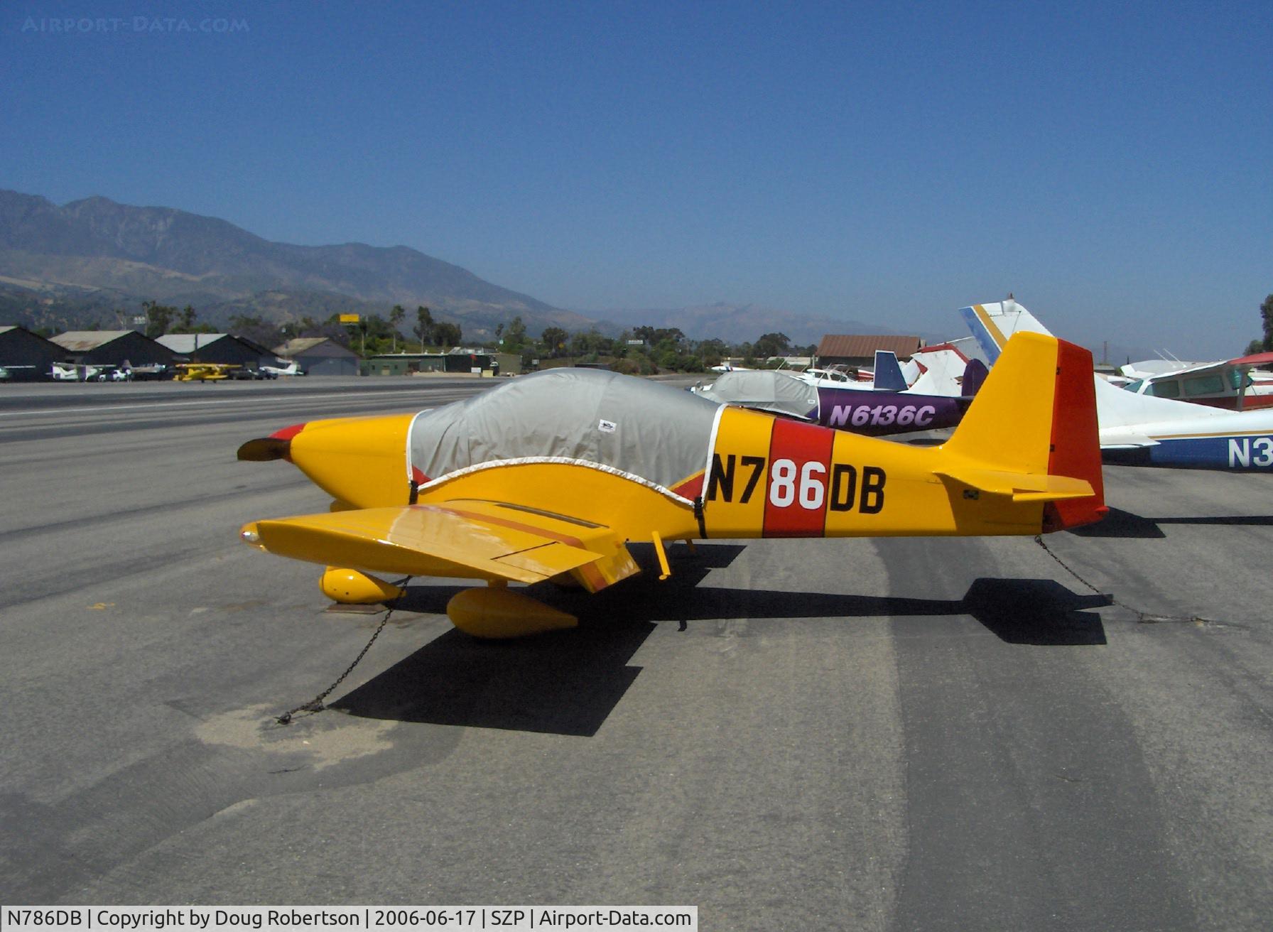 N786DB, 2006 Vans RV-6A C/N 24931, 2006 Parks VAN'S RV-6A, Superior XP O-360-A3 A2 180 Hp, Becker comm & transponder, nine years off & on building a gem! Based Parkside Airpark, WA. Owner friend learned to fly at SZP.
