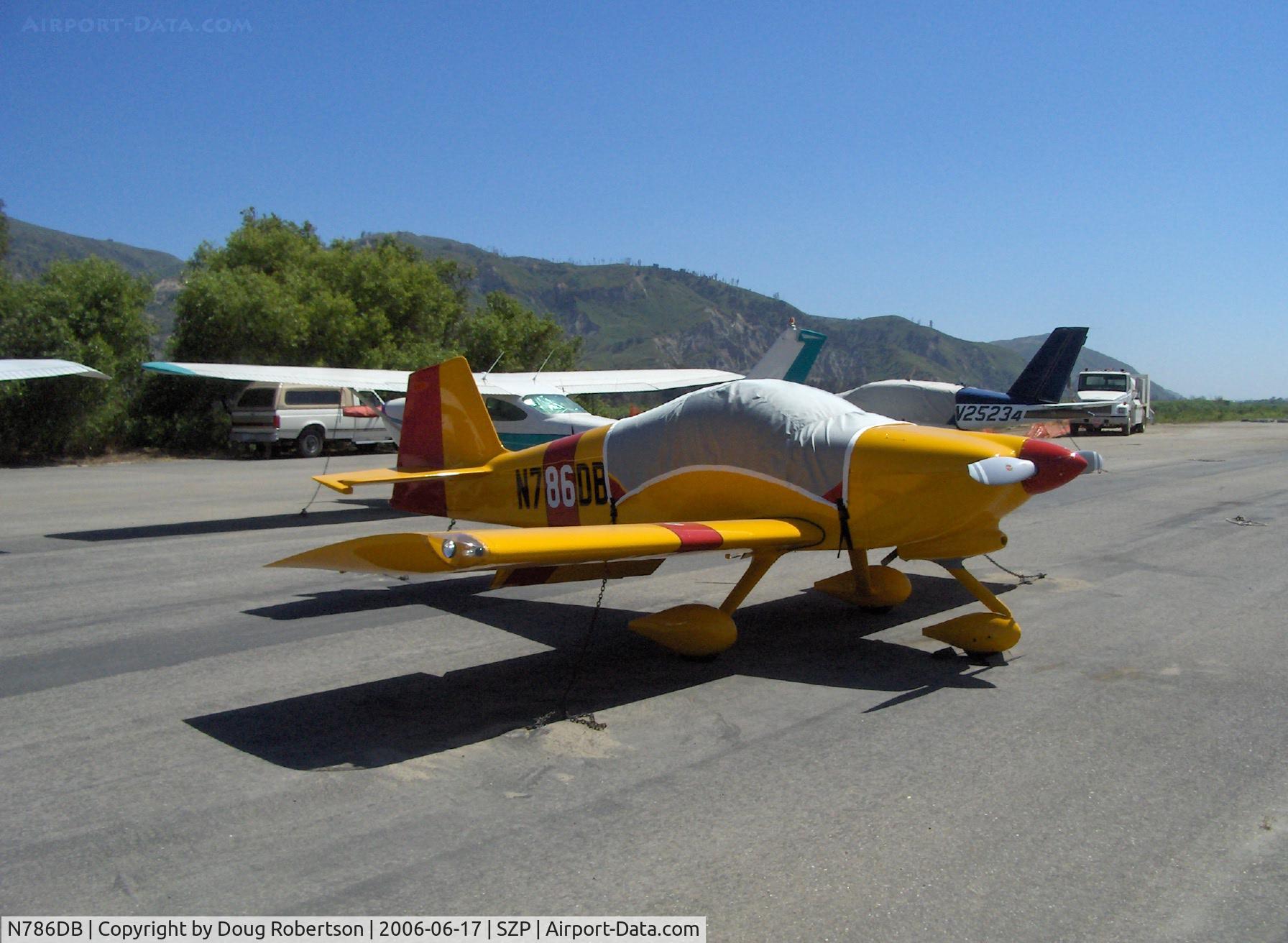 N786DB, 2006 Vans RV-6A C/N 24931, 2006 Parks VAN'S RV-6A, Superior XP O-360-A3 A2 180 Hp with Hartzell blended-airfoil prop, Dynon D-10, DigiFlight II autopilot, two place side by side
