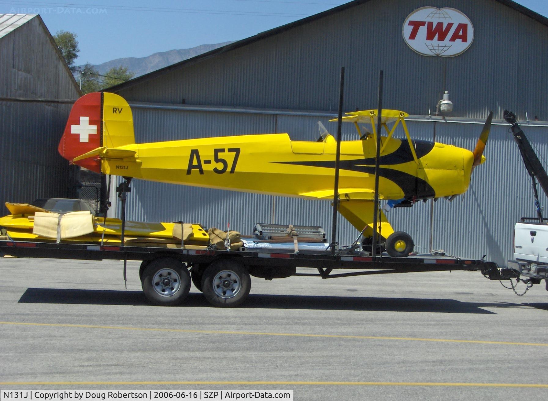 N131J, 1962 CASA 1-131 Jungmann C/N E3B-575, 1962 Bucker Jungmann C.A.S.A. 1.131, 'Hard Luckmann' engine failure in flight, disassembled and trucked to 2006 National Bucker Fly-In