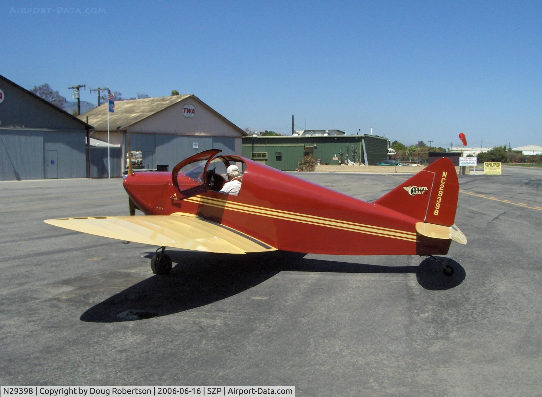 N29398, 1940 Culver LCA C/N 191, 1940 Culver LCA CADET, Continental A&C75 75 Hp, preflight