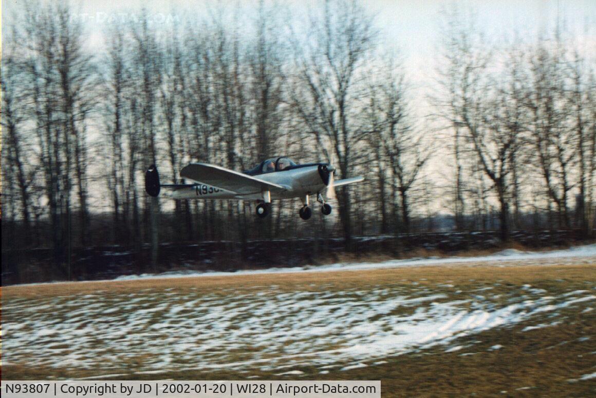 N93807, 1946 Erco 415C Ercoupe C/N 1130, 1946 415-C Ercoupe on final at Rio Creek Airport