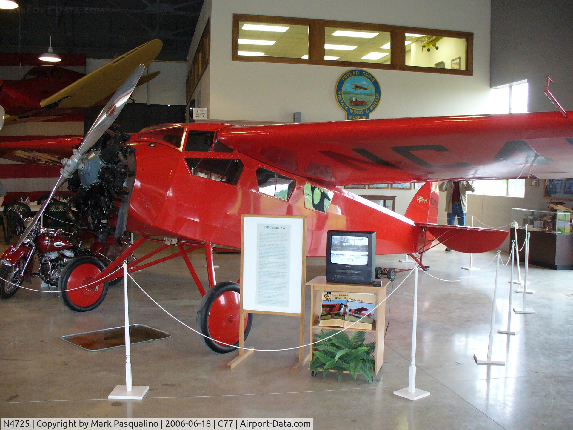 N4725, 1928 Cessna AW C/N 138, 1928 Cessna AW