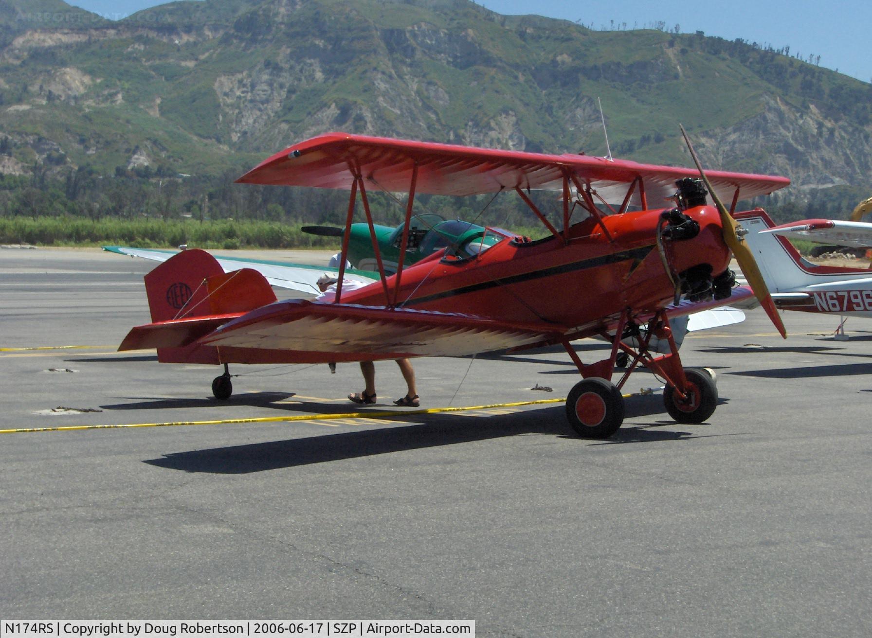 N174RS, 1936 Fleet 7B C/N 62, 1937 Fleet 7B, Kinner B5 radial 125 Hp, transient parking