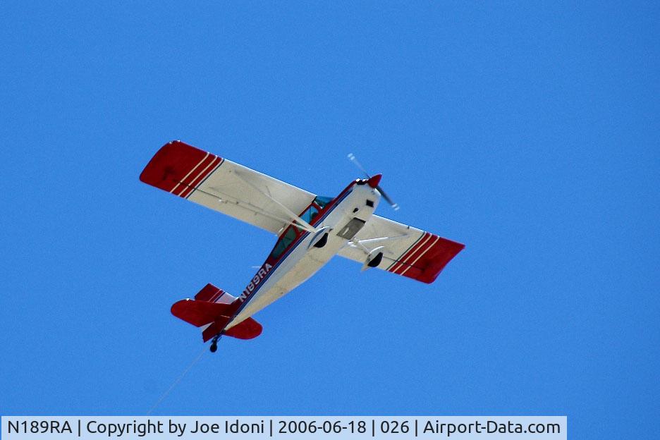 N189RA, 2003 American Champion 7GCBC C/N 1348-2003, Taking off from Lone Pine, Calif. on 6-18-06