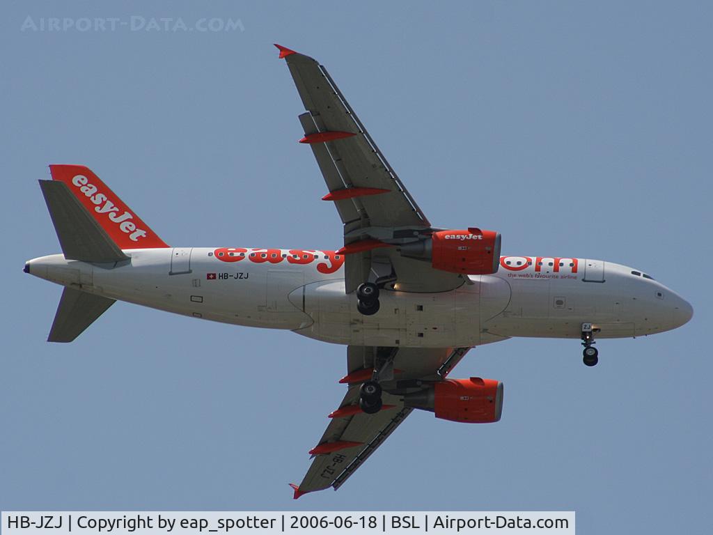 HB-JZJ, 2004 Airbus A319-111 C/N 2265, turning basel for runway 34
