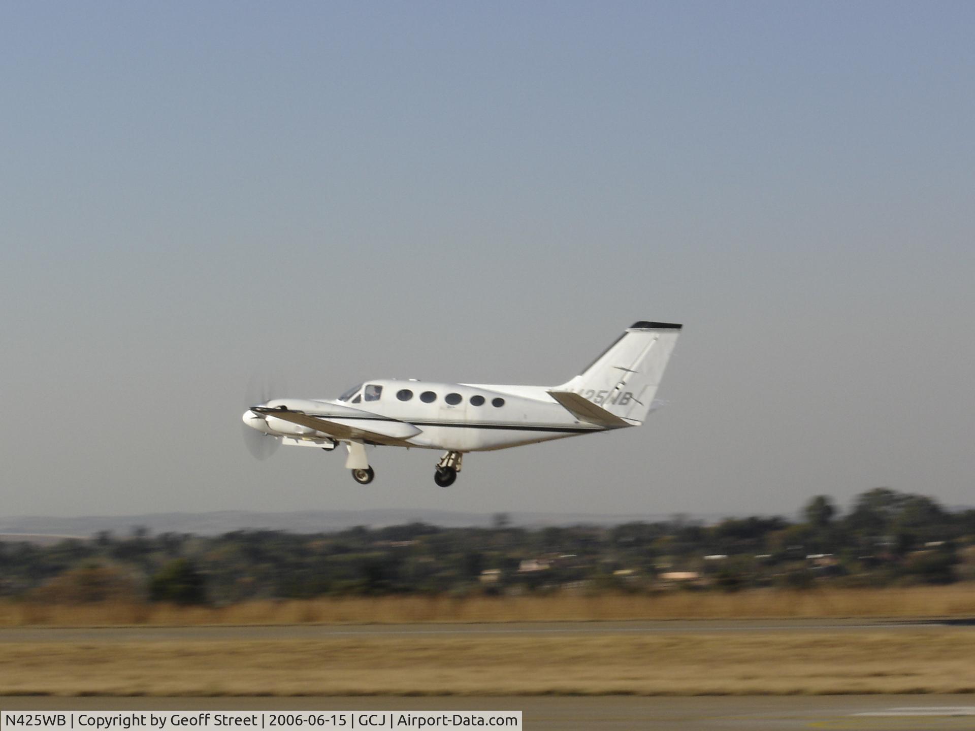 N425WB, 1981 Cessna 425 Conquest I B/H C/N 425-0028, Seen departing Grand Central Airport in Johannesburg South Africa