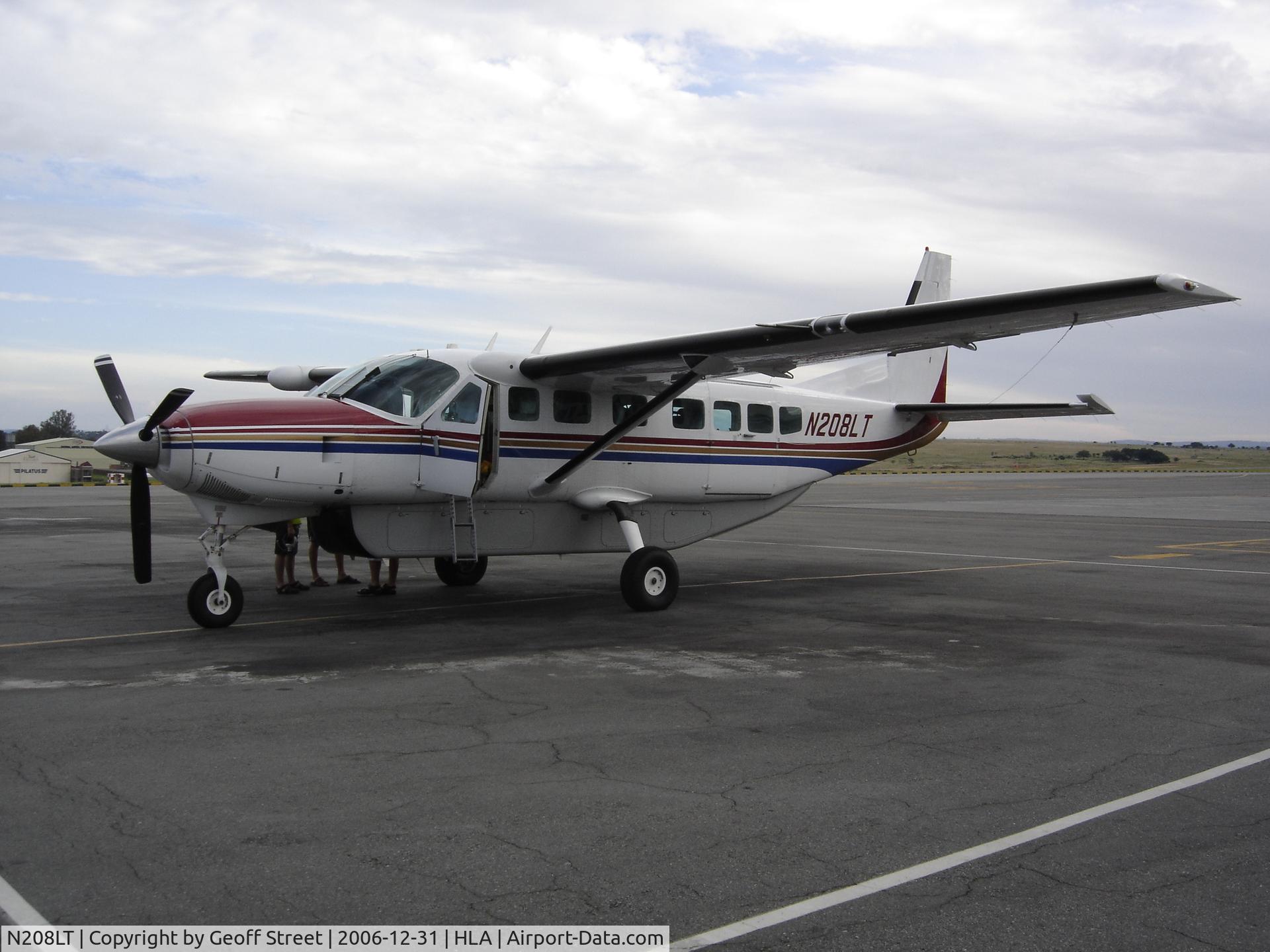 N208LT, 1999 Cessna 208B C/N 208B0772, The aircraft is seen here at Lanseria Airport In Johannesburg South Africa, having just landed on the evening of the 31st December 2005 after a very long ferry flight from the USA, thanks to Capt Don Ratliff of American King Air ferries for delivering the