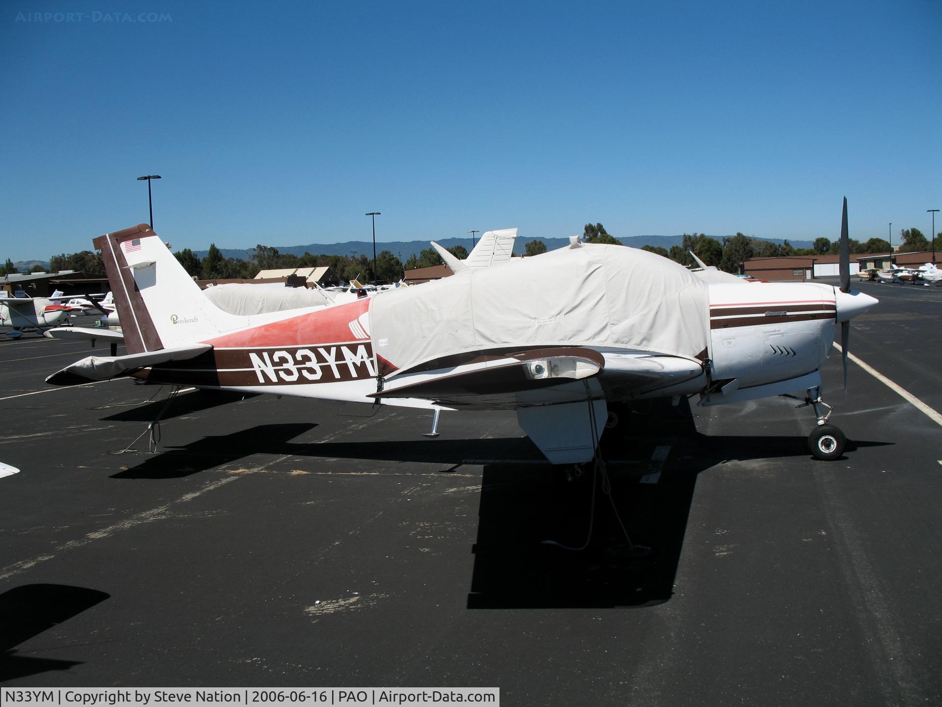 N33YM, 1979 Beech F33A Bonanza C/N CE-840, 1979 Beech F33A Bonanza with cockpit cover @ Palo Alto Airport, CA