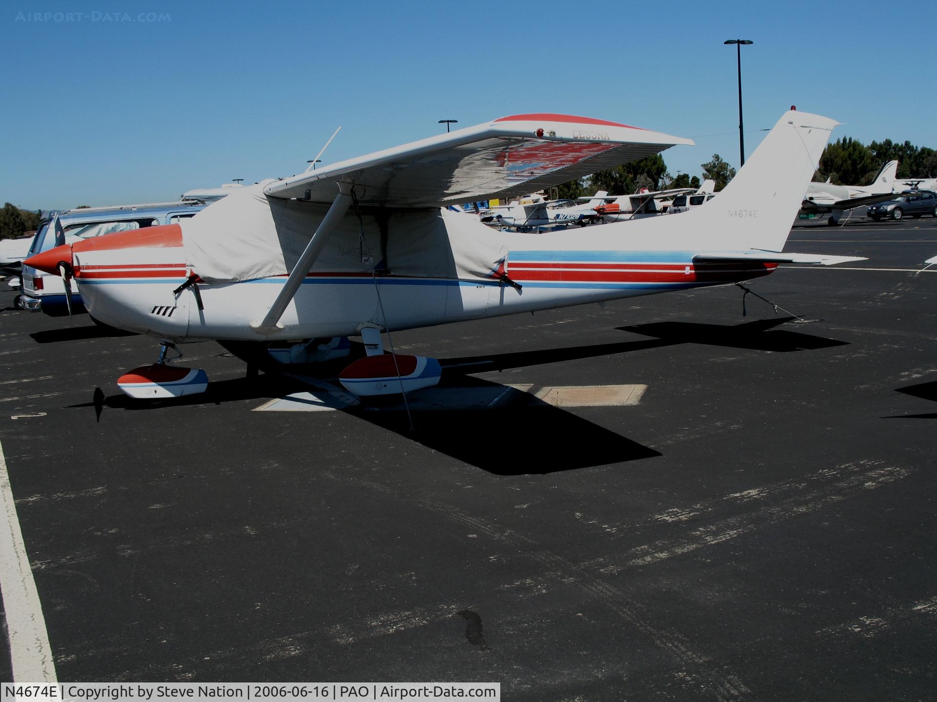 N4674E, 1982 Cessna 182R Skylane C/N 18268258, 1982 Cessna 182R with cockpit cover @ Palo Alto Airport, CA