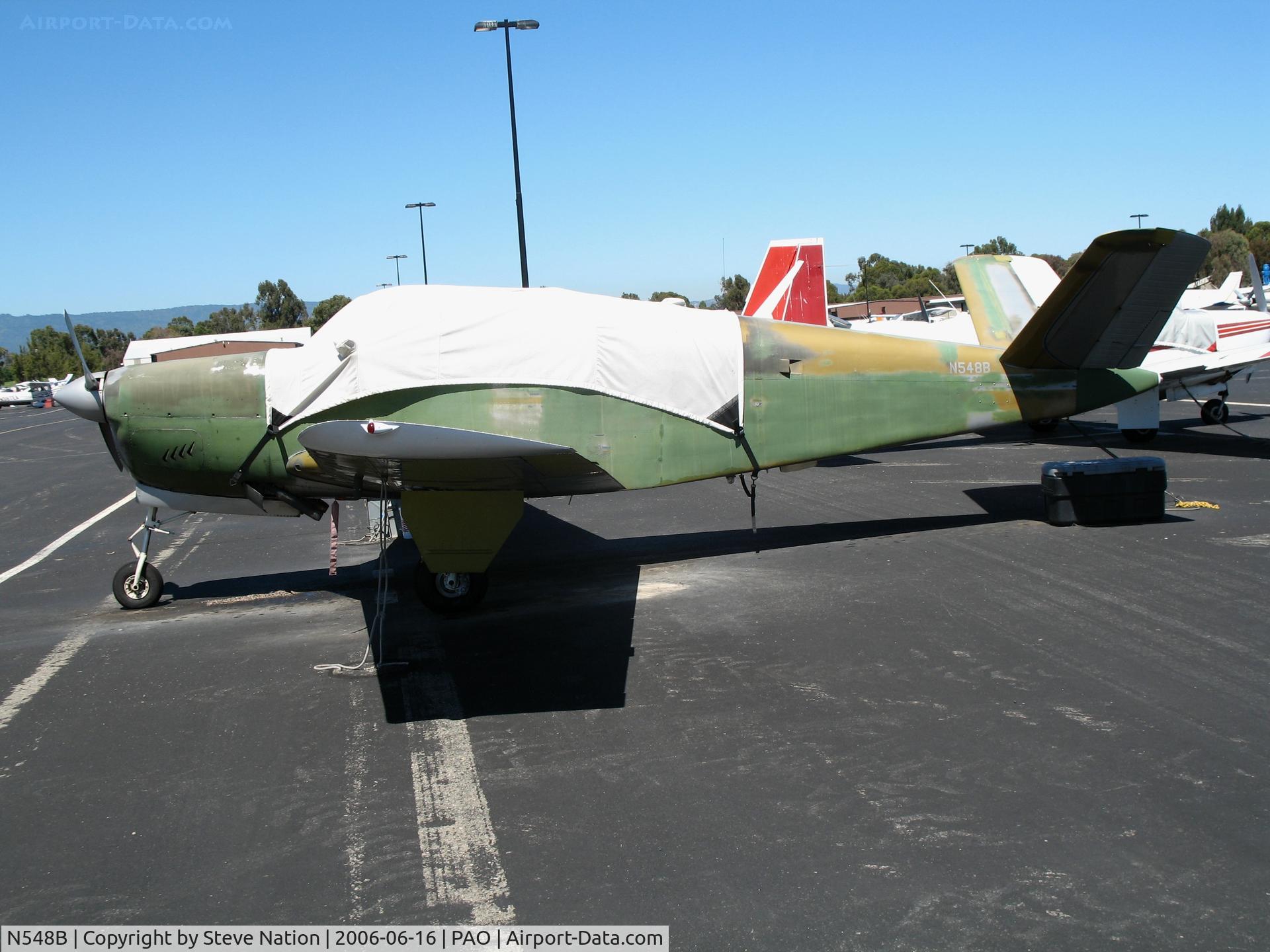 N548B, 1948 Beech A35 Bonanza C/N D-1566, 1948 Beech A35 Bonanza in Vietnam camo with cockpit cover @ Palo Alto Airport, CA