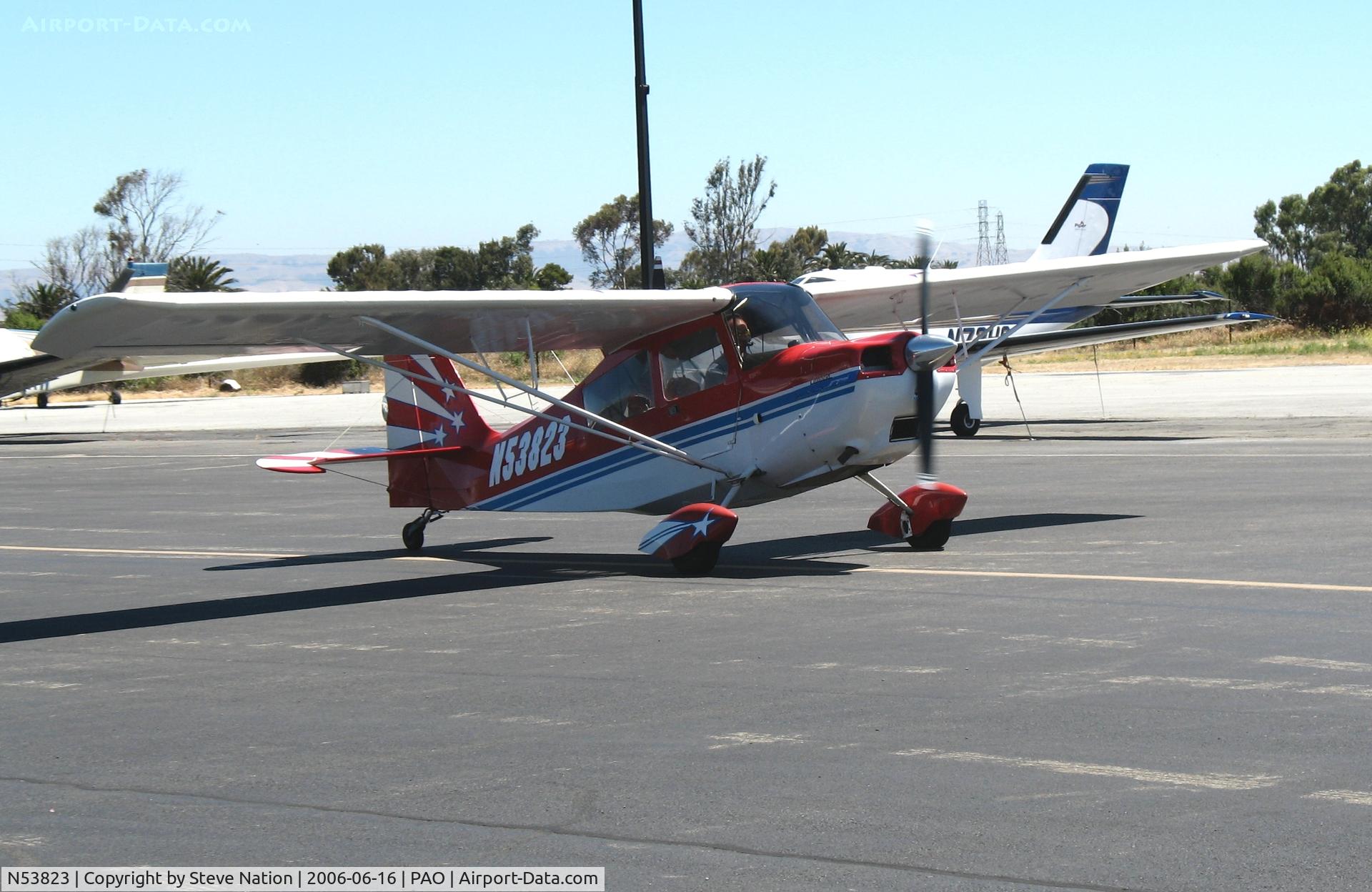 N53823, 1975 Bellanca 7ECA Citabria C/N 1126-76, taxying 1975 Bellanca 7ECA @ Palo Alto Airport, CA