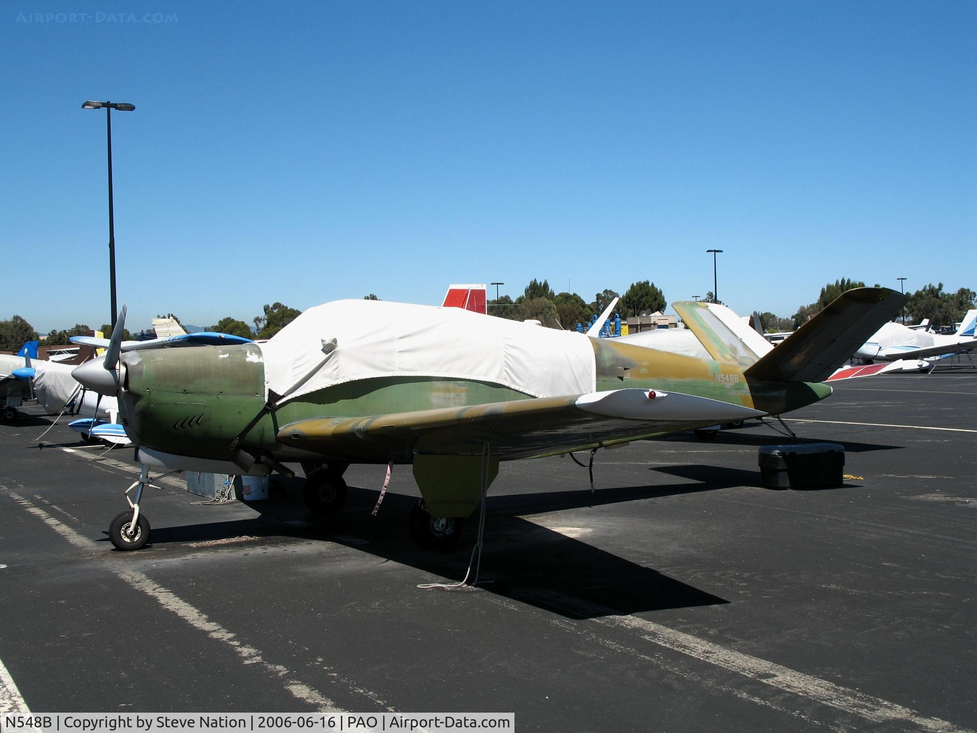 N548B, 1948 Beech A35 Bonanza C/N D-1566, 1948 Beech A35 Bonanza in Vietnam camo with cockpit cover @ Palo Alto Airport, CA