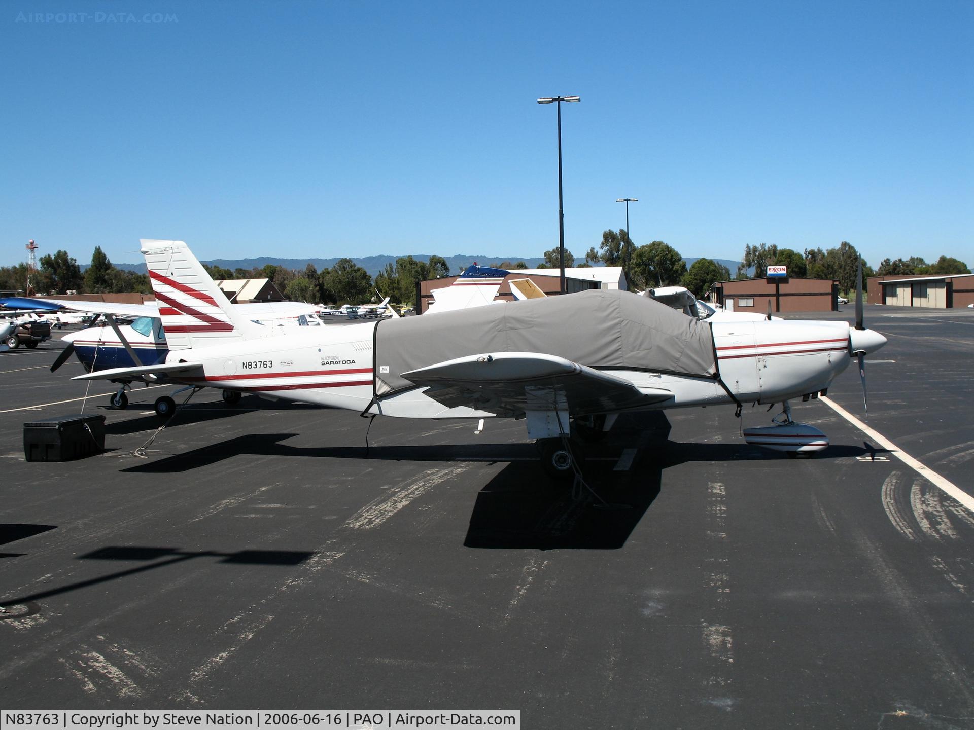 N83763, 1981 Piper PA-32-301 Saratoga C/N 32-8106062, Stingerpower LLC 1981 Piper PA-32-301 with cockpit cover @ Palo Alto Airport, CA