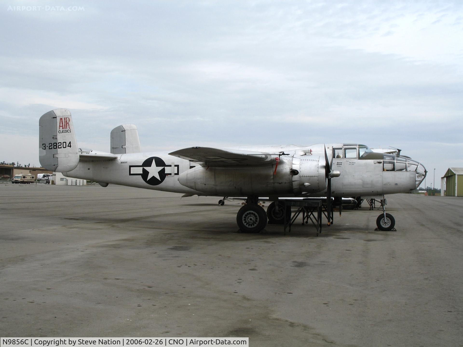 N9856C, 1943 North American TB-25N Mitchell C/N 108-35217, Air Classics North American B-25N Mitchell (43-28204) @ Chino Municipal Airport, CA